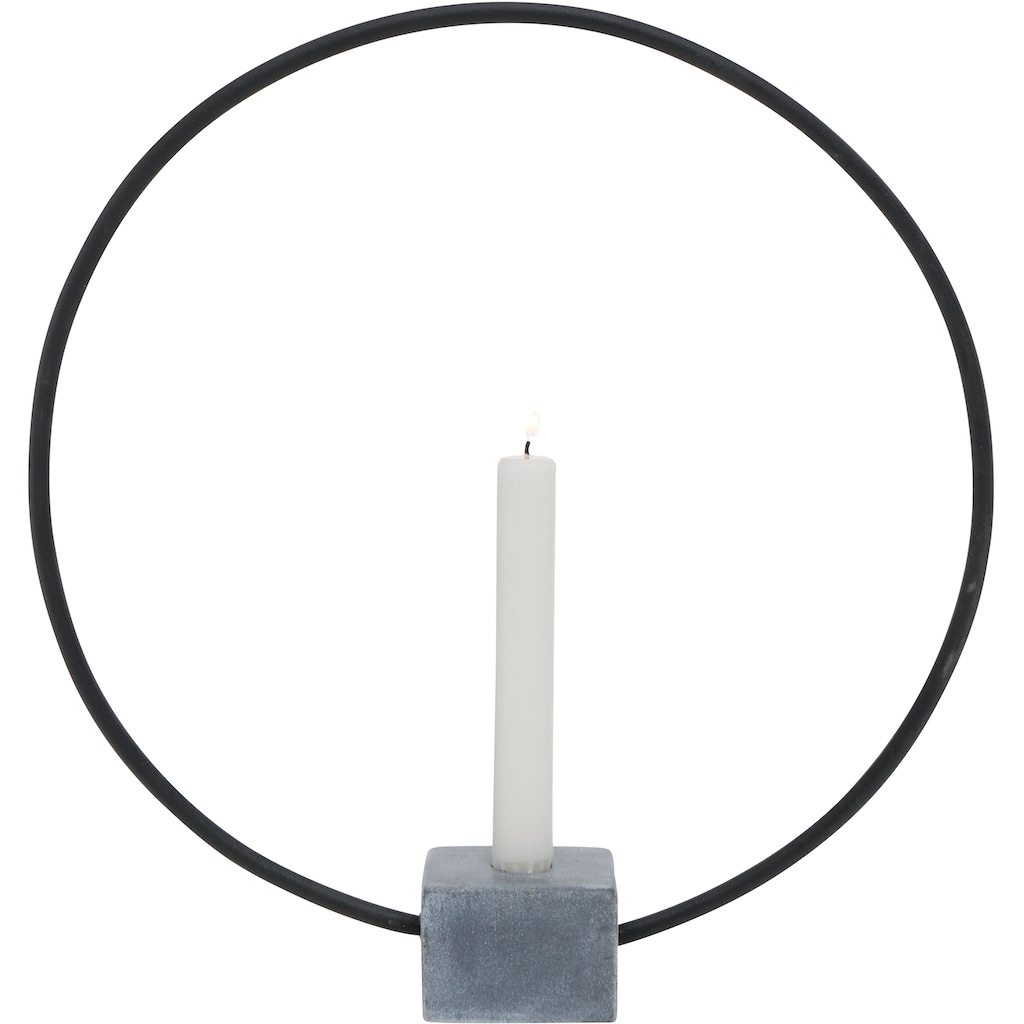BOLTZE Kerzenhalter »Congo«, rund, mit Sockel in Beton-Optik