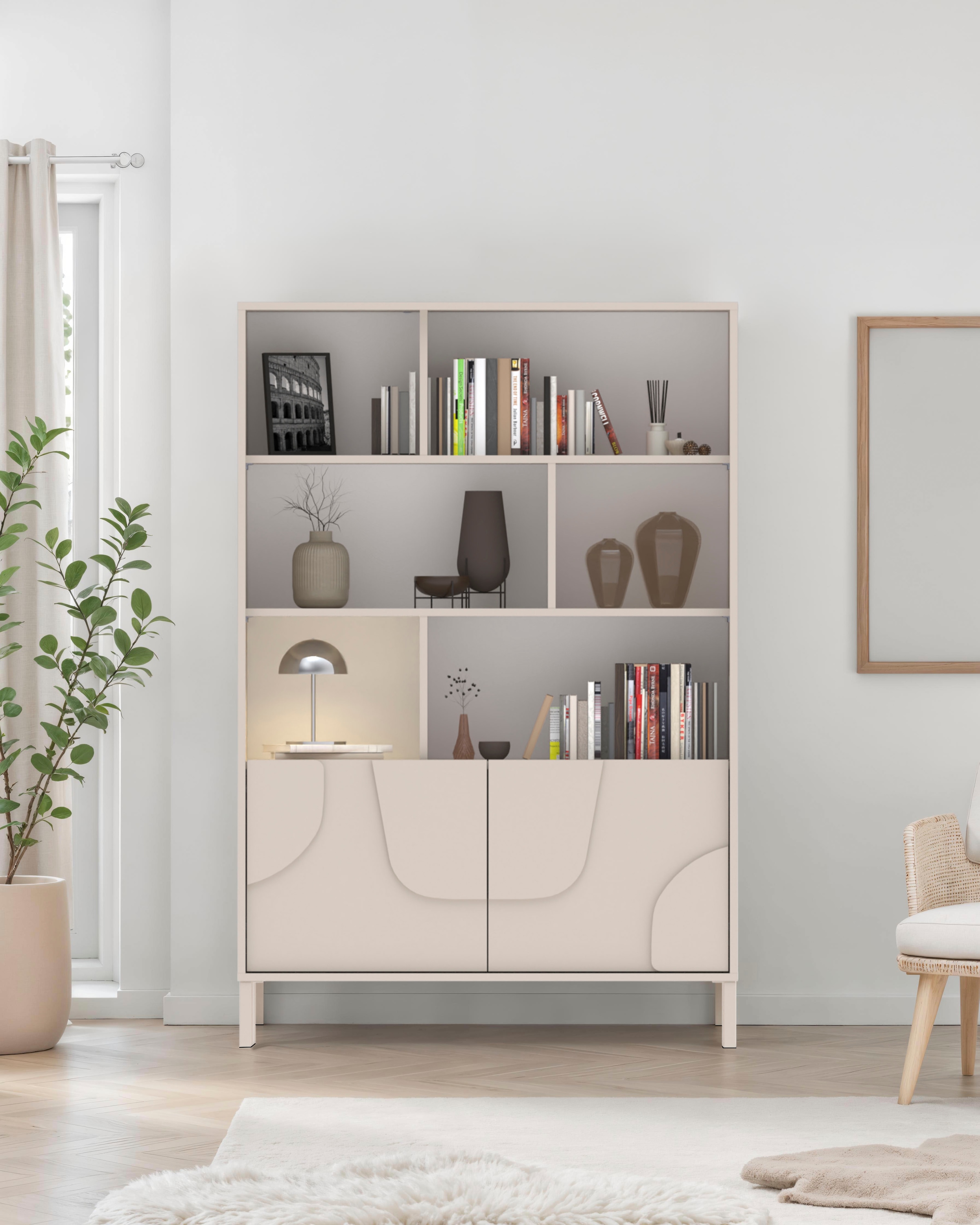 INOSIGN Highboard »Stone« 3D-Design, Push-to-open, Stauraum dekorativ & praktisch, Füße wählbar