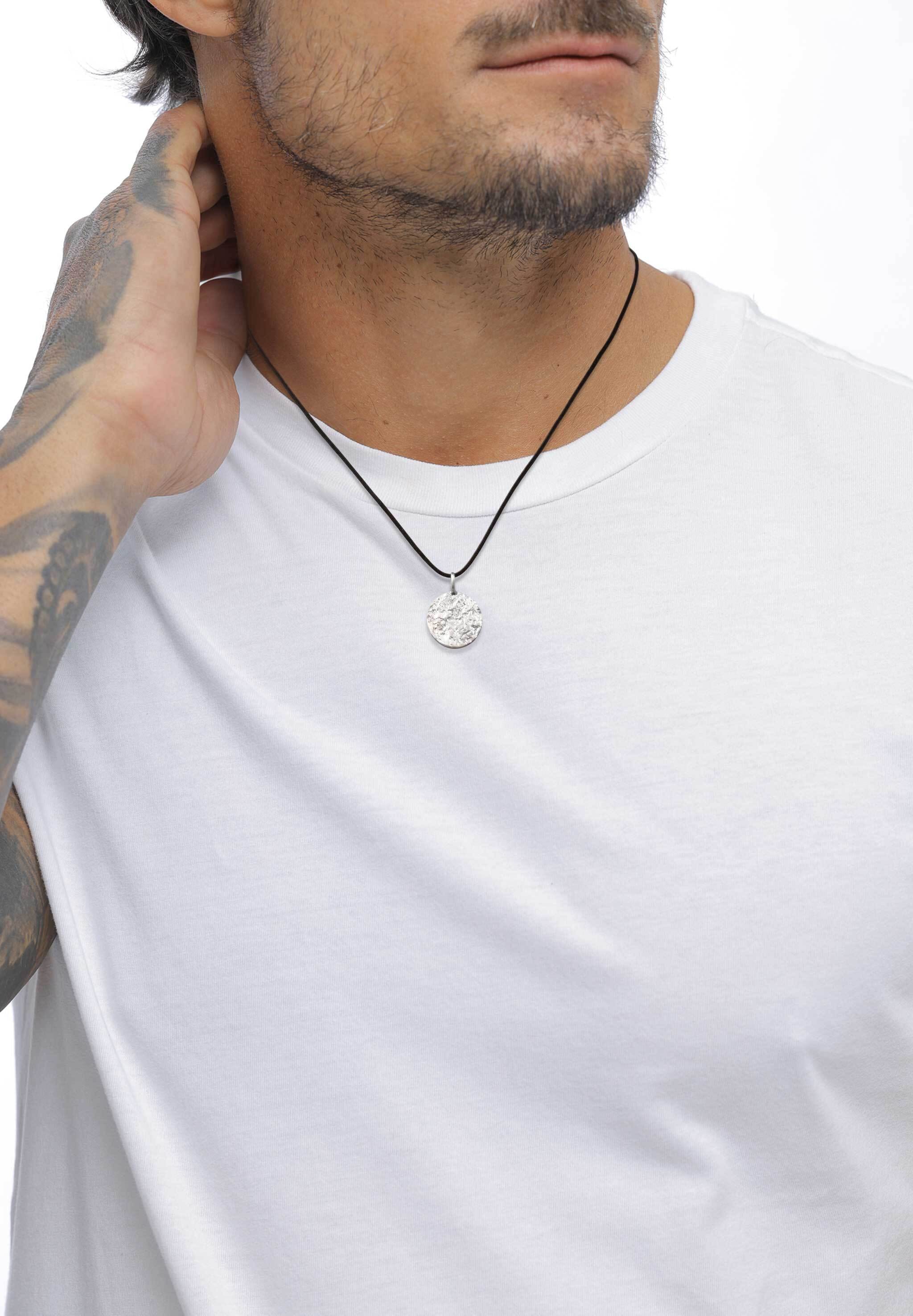 Kuzzoi Silberkette »Halskette Nylon Anhänger Plättchen 925 Sterling Silber«