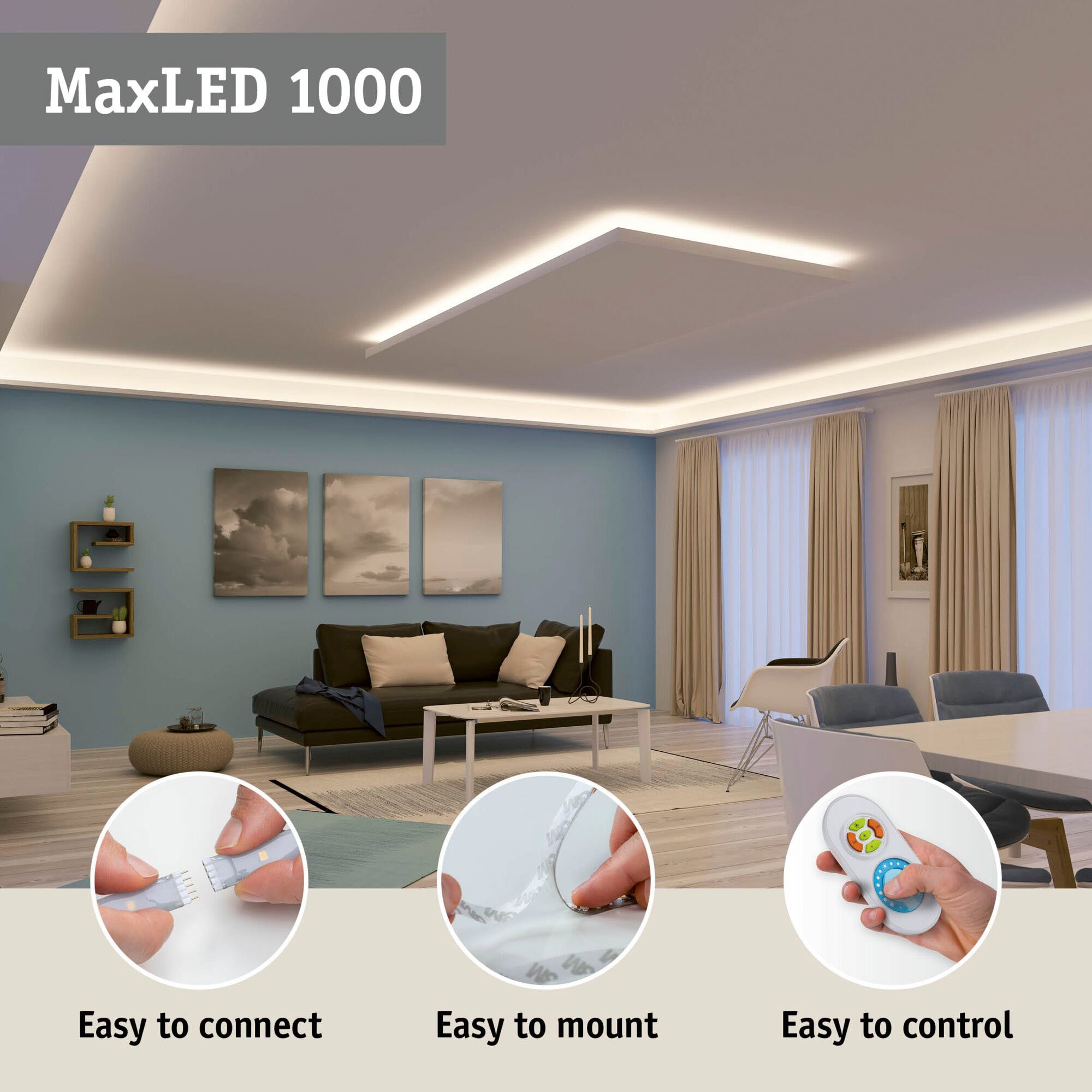 Paulmann LED-Streifen »MaxLED 1000 Basisset 1,5m Tageslichtweiß 18W 1100lm/m 6500K«, 1 St.-flammig, Basisset,Tageslichtweiß 18W 1100lm/m 6500K