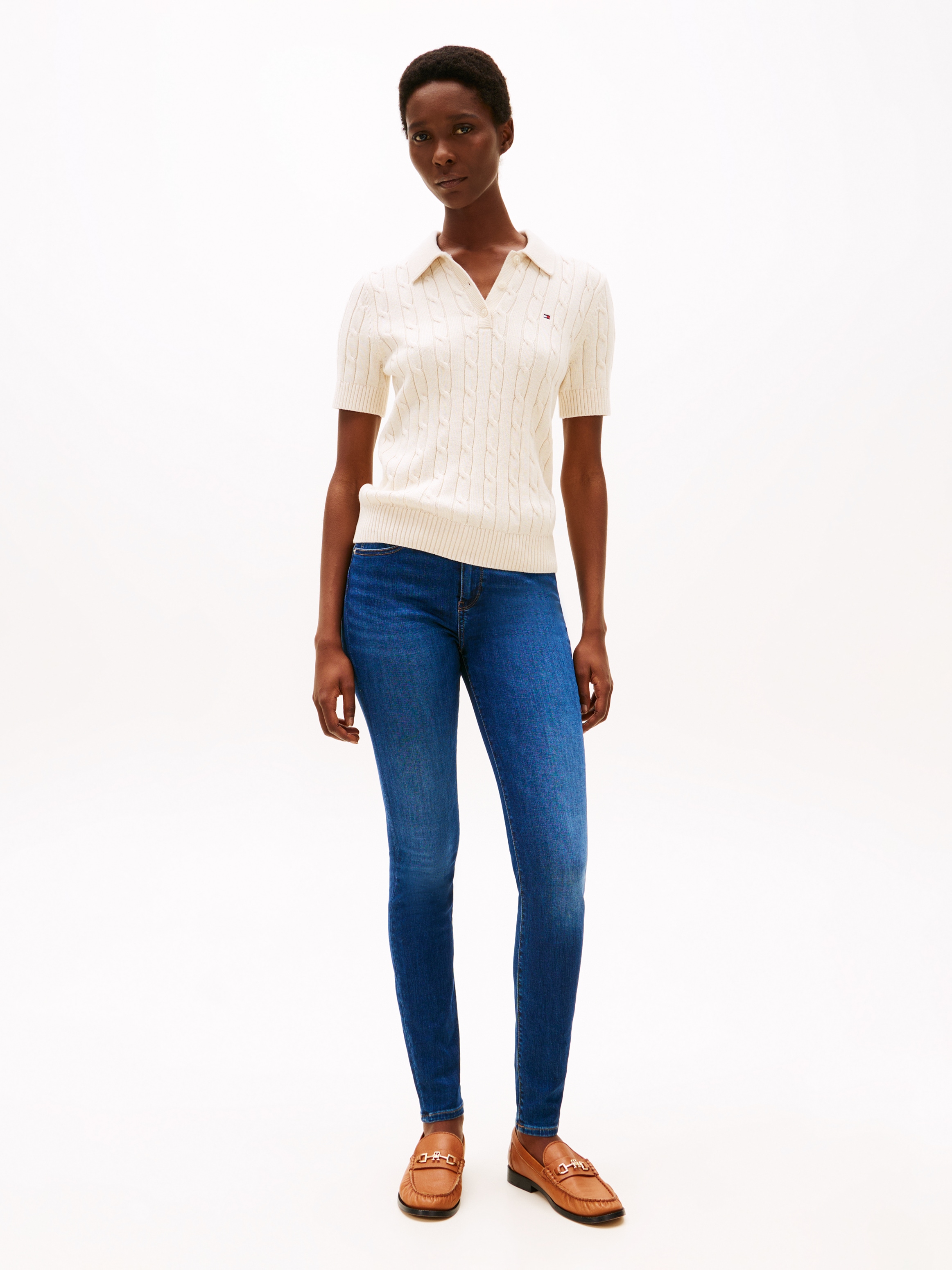 Tommy Hilfiger Skinny-fit-Jeans »COMO Skinny Regular Waist«, mit Logo-Badge, in Knöchellänge