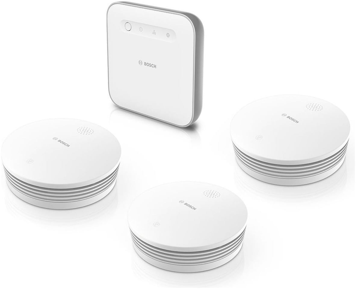 BOSCH Gefahrenmeldeanlage »Smart Home Starterset mit 1 Controller II und 3 Rauchwarnmeldern«