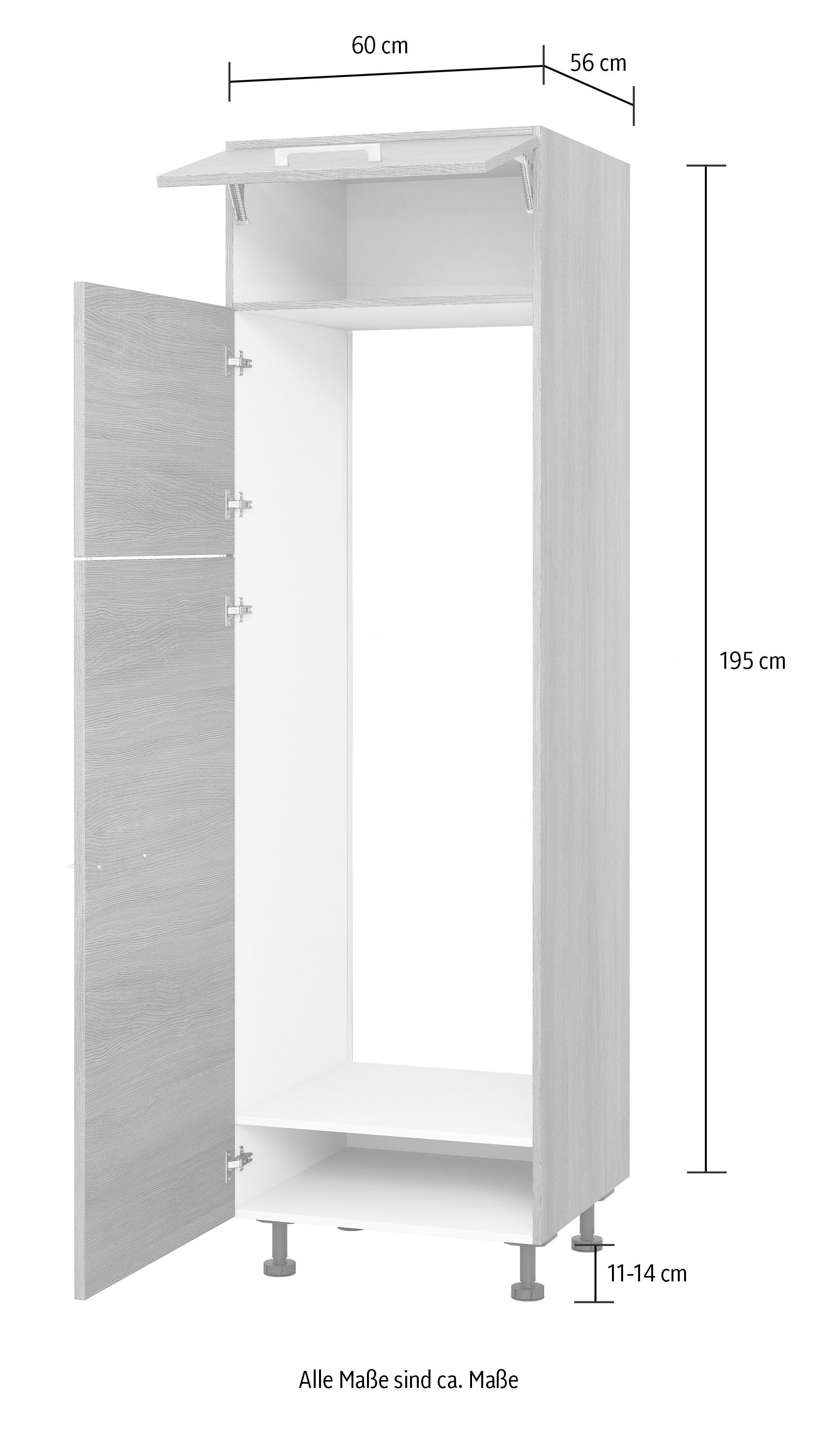 Express Küchen Kühlumbauschrank »Trea Breite SKG-195-145«, integrierte 60 cm, bei Höhe 145,0 cm, kaufen OTTO cm 195 Kühl-Gefrierkombi für
