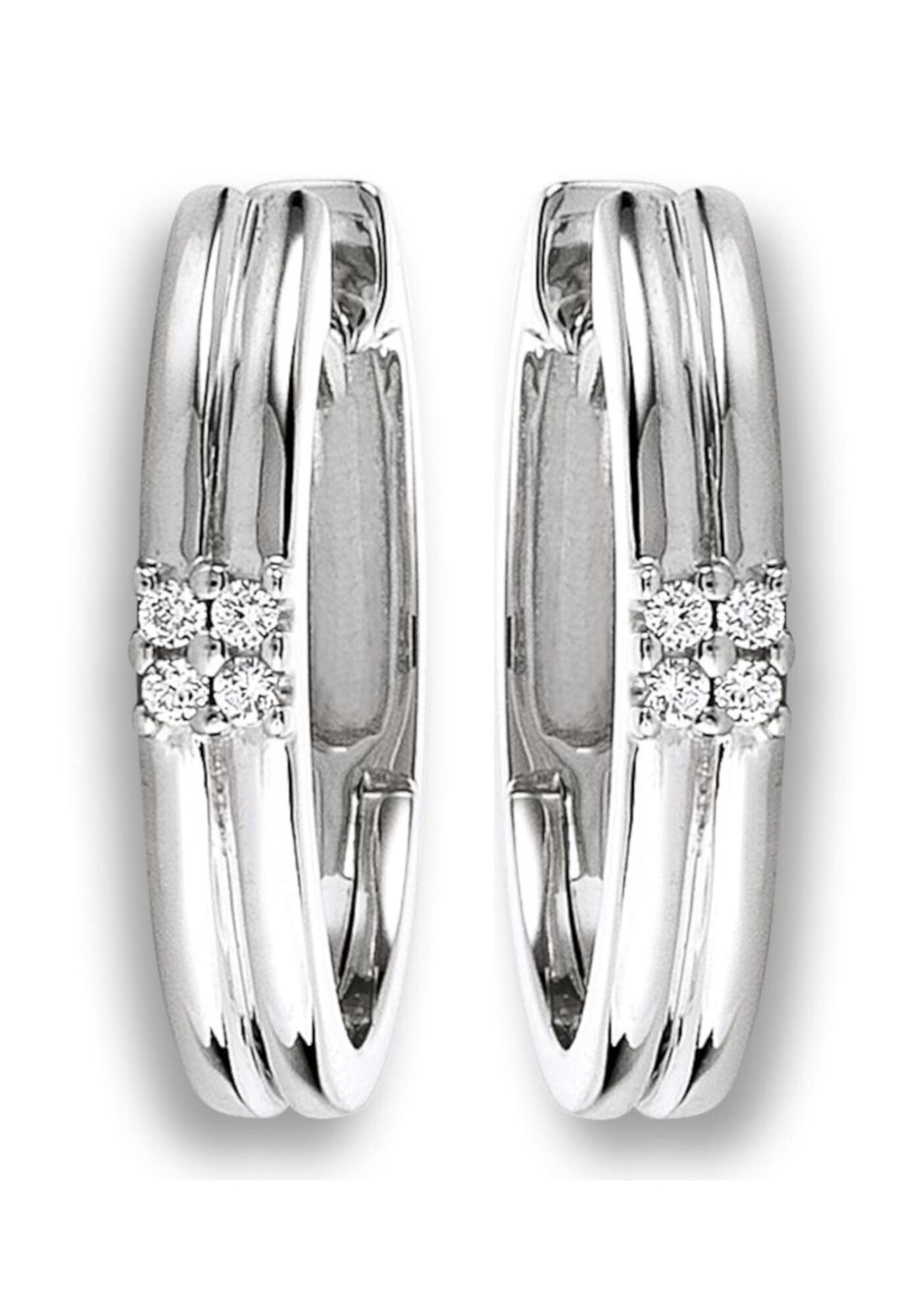 ONE ELEMENT Paar Creolen »0.04 ct  Diamant Brillant Ohrringe   Creolen aus 585 Weißgold«