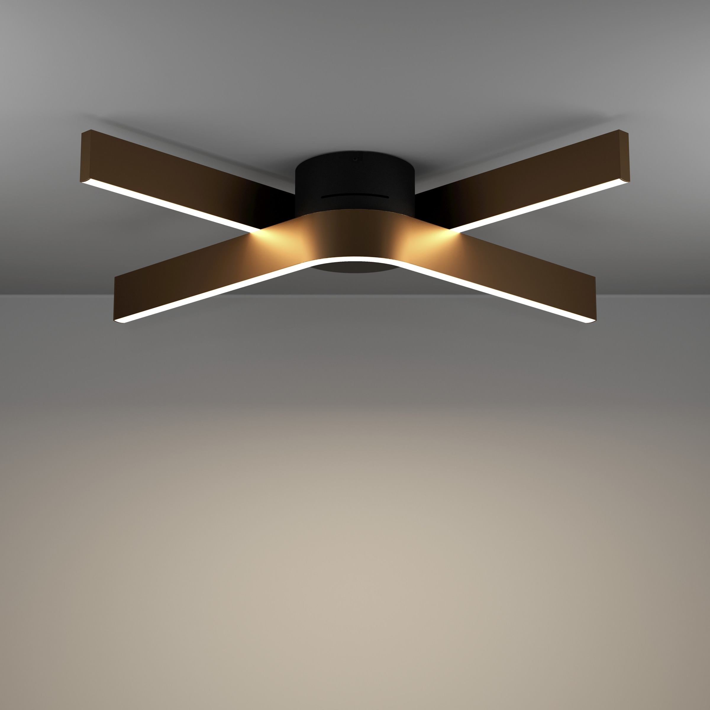 EGLO Deckenleuchte »FOLCINO-Z Deckenlampe - Alu, Stahl - LED - 2X18W - IP20« LED-Modul 1 Stk. Kaltweiß | Neutralweiß | RGB | Warmweiß Wohzimmerlampe, Esszimmerlampe, Flur, Schlafzimmer, L64 x B40 x H14 cm