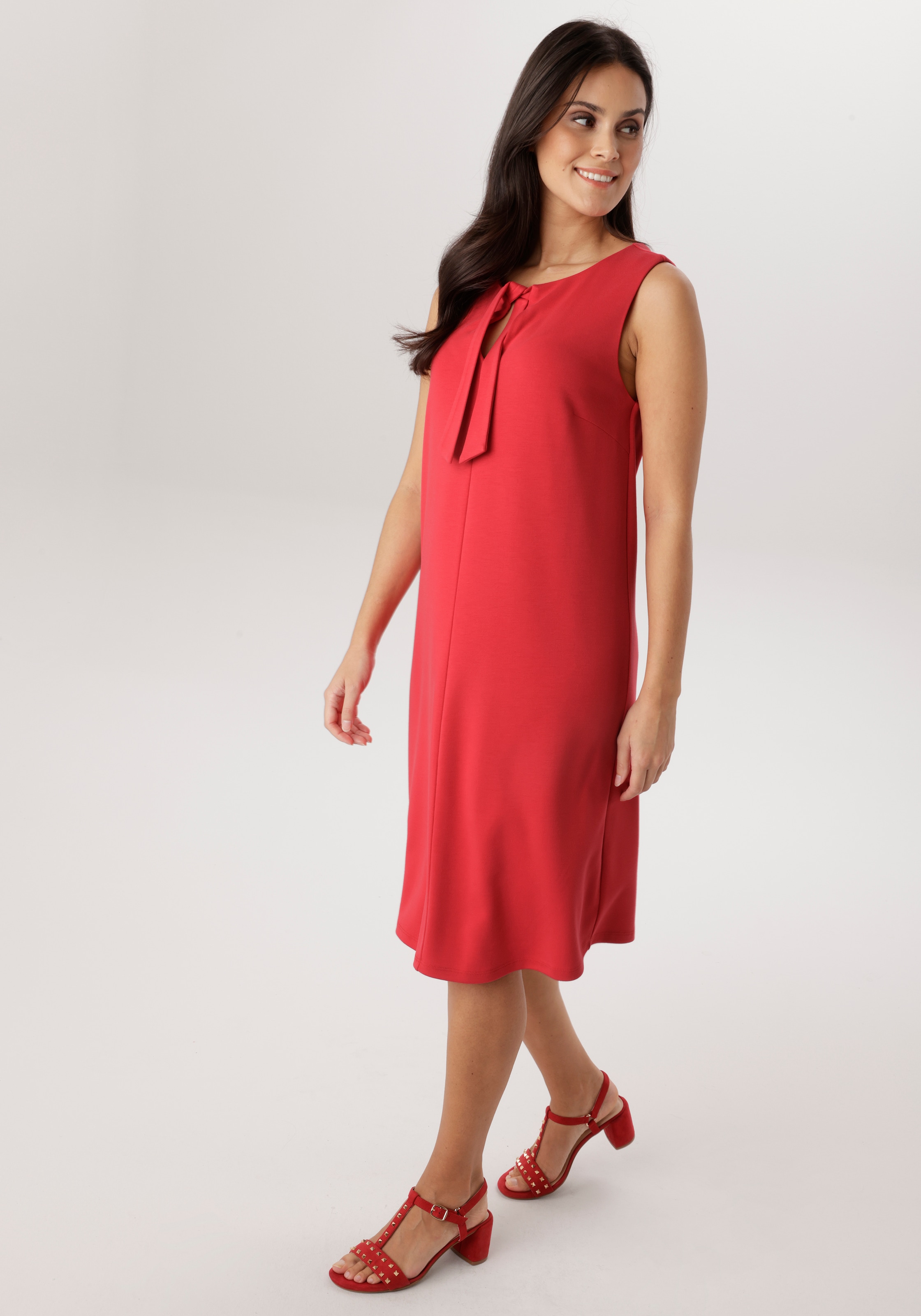 Aniston SELECTED Jerseykleid mit raffinierten Ausschnitt und Bindebänder - NEUE KOLLEKTION