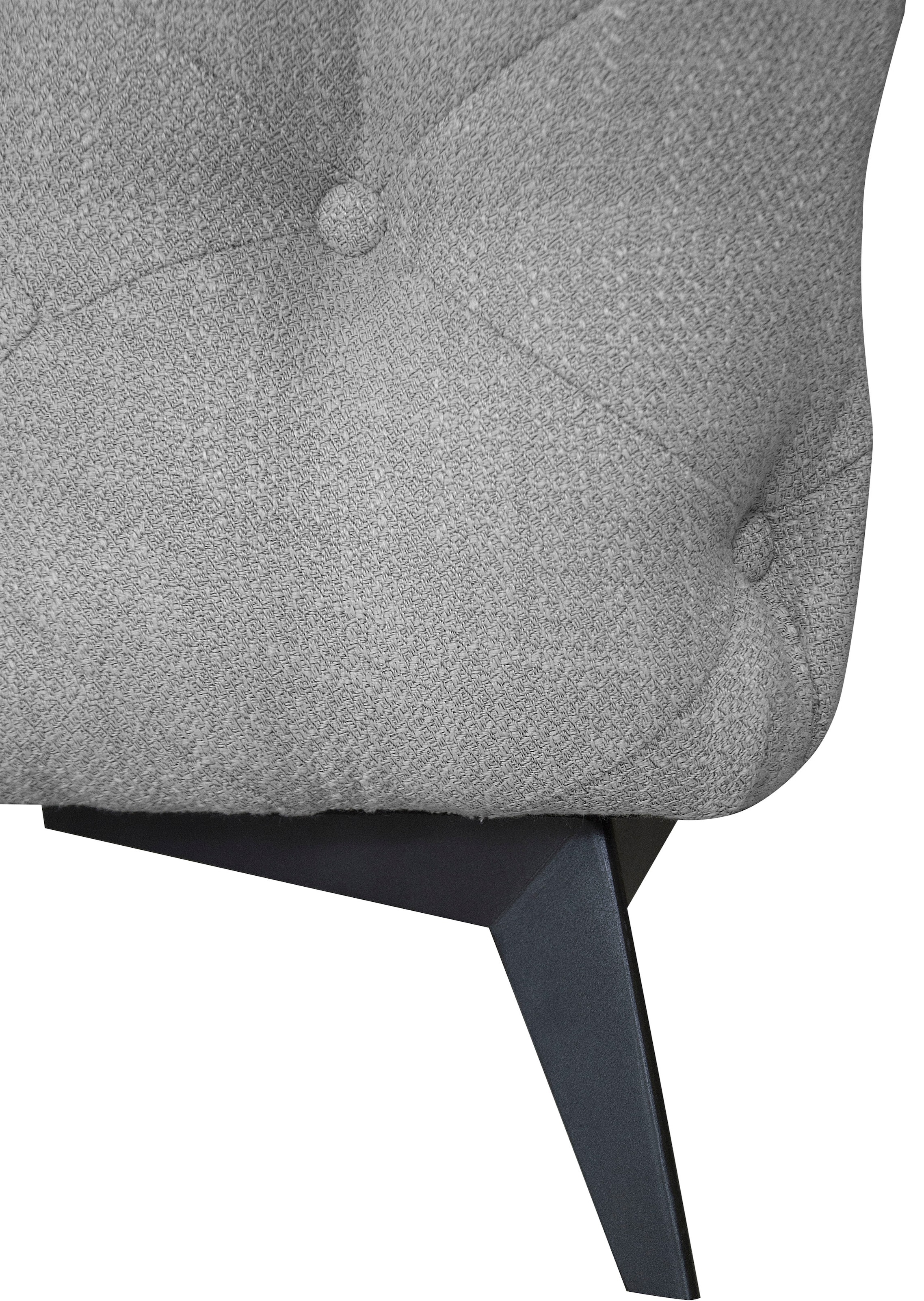 Home affaire Chesterfield-Sofa »Ecksofa GLYNIS L-Form mit Wellenunterfederung, Maße B/T/H 323/264/75cm« aufwändige Knopfheftung, moderne Chesterfield Optik, Fußfarbe wählbar