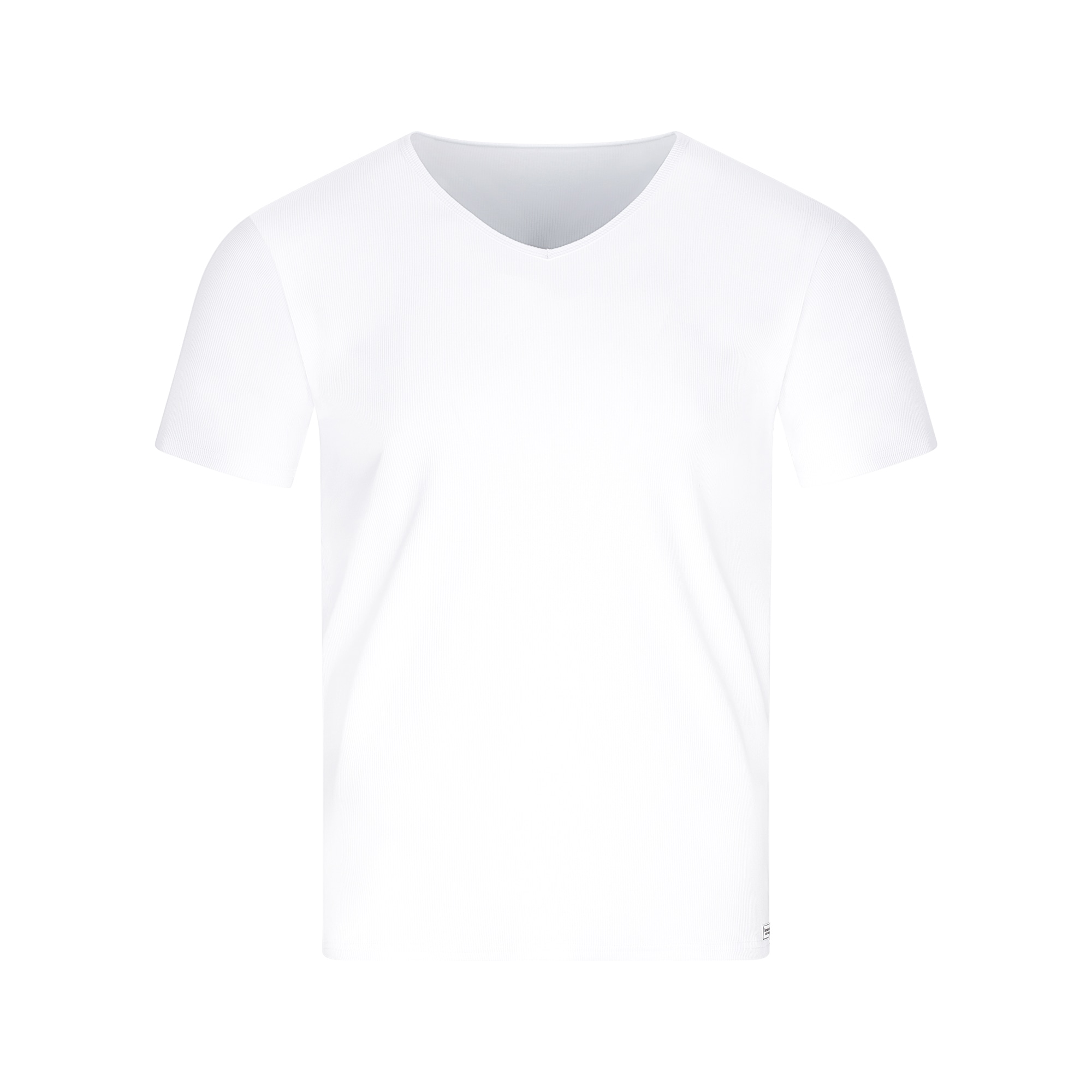 Bruno Banani V-Shirt »FINE RIB« Feinripp, Kurzarm, V-Neck, Cotton-Mix
