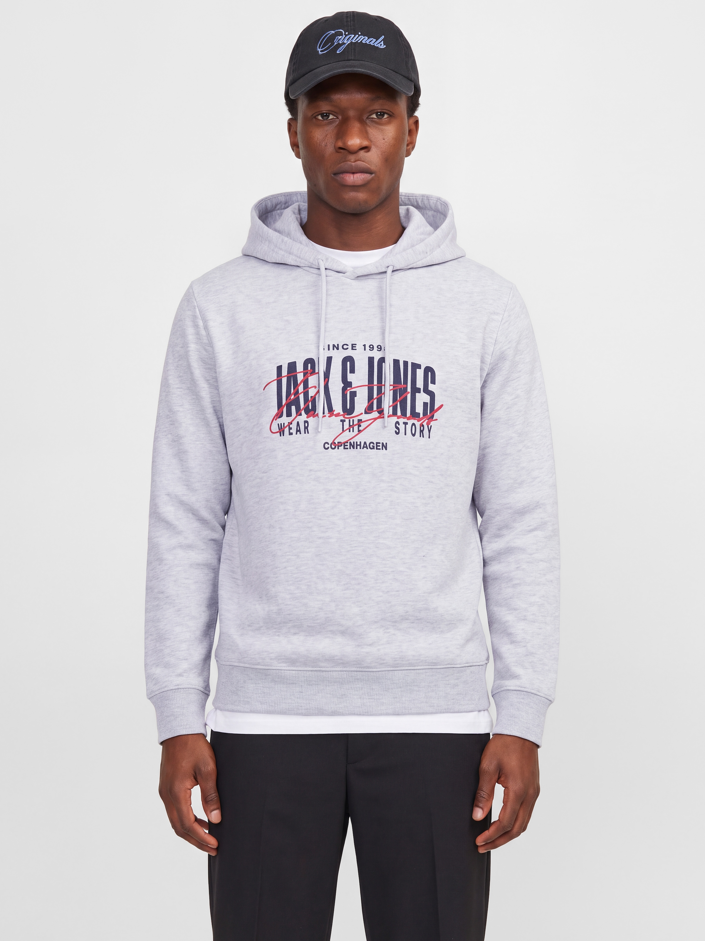 Jack & Jones Kapuzensweatshirt »JJAERO SWEAT HOOD«, Materialmix, regular fit

