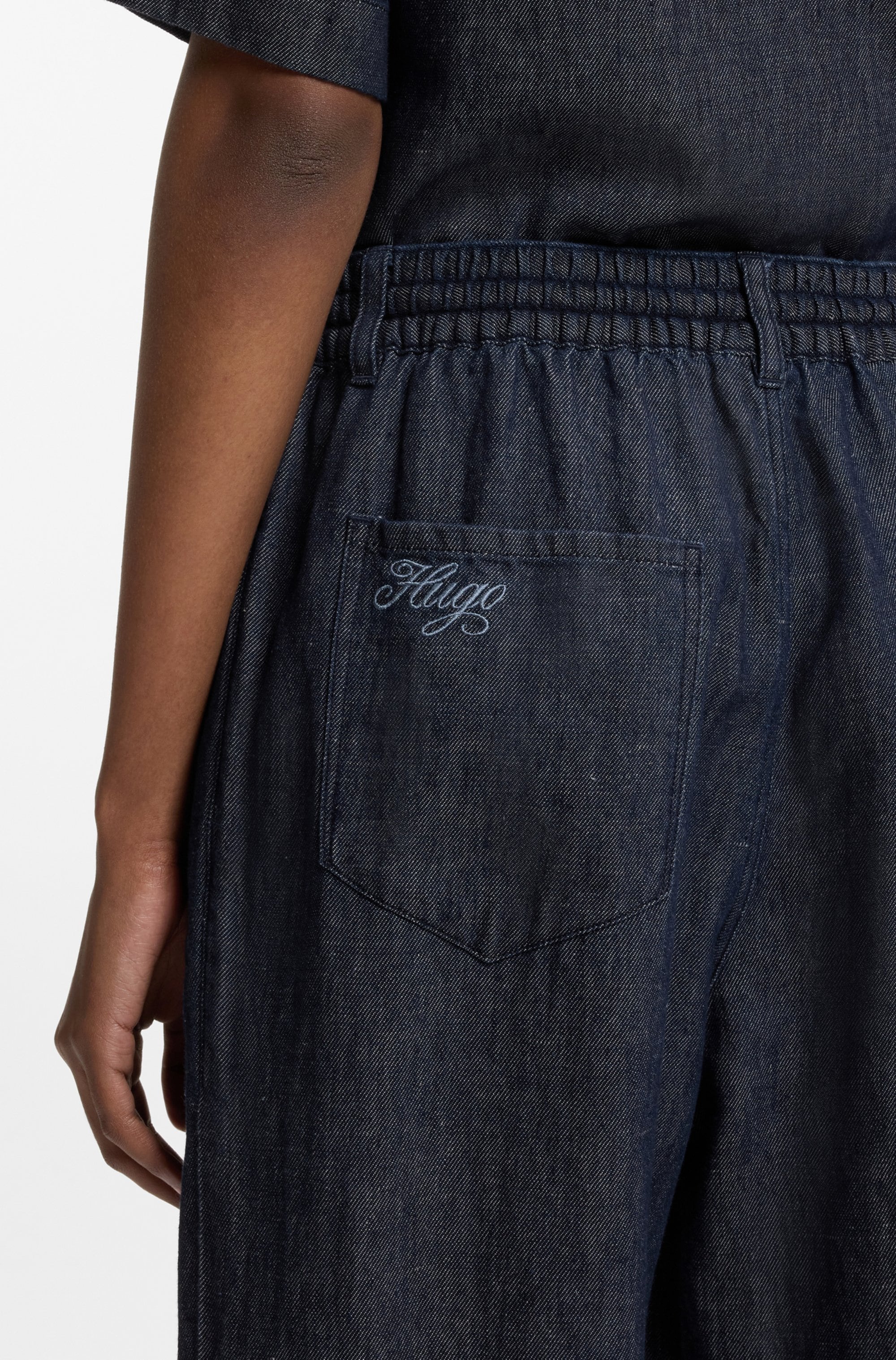 HUGO Blue Schlupfhose »Hidona«  aus leichtem Denim mit Leinen-Anteil