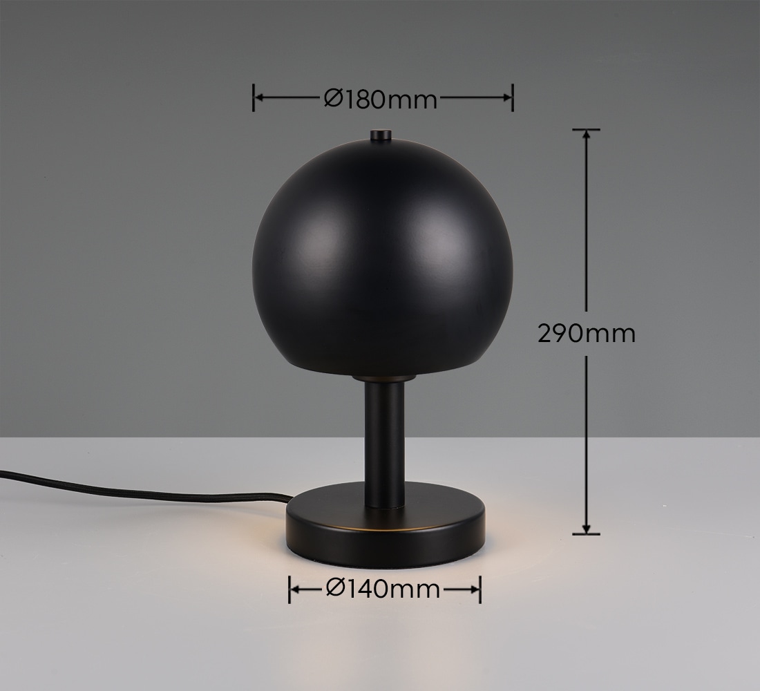 my home Schreibtischlampe »Christelle, Deko Tischleuchte mit Metallschirm Ø 18cm Höhe 29cm« E27 1 Stk. warmweiß - kaltweiß exkl 1x E27 max 10W, indirektes Licht, Lichtaustritt nur nach unten