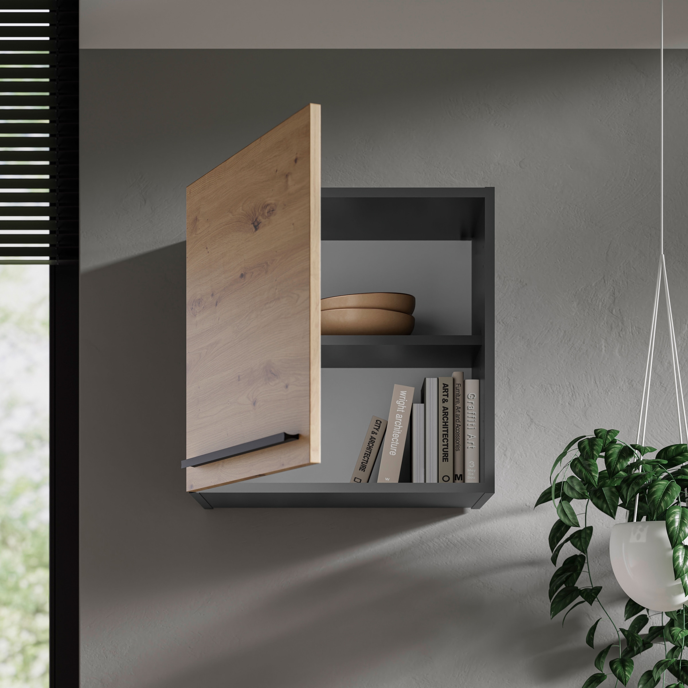 BASIC by Balculina Hängeschrank »Jazz 50er Hängeschrank, Küchenschrank BxHxT 50x50x31 cm« 1 Stk. tlg. Hängeschrank mit 1 Tür und 1 Einlegeboden