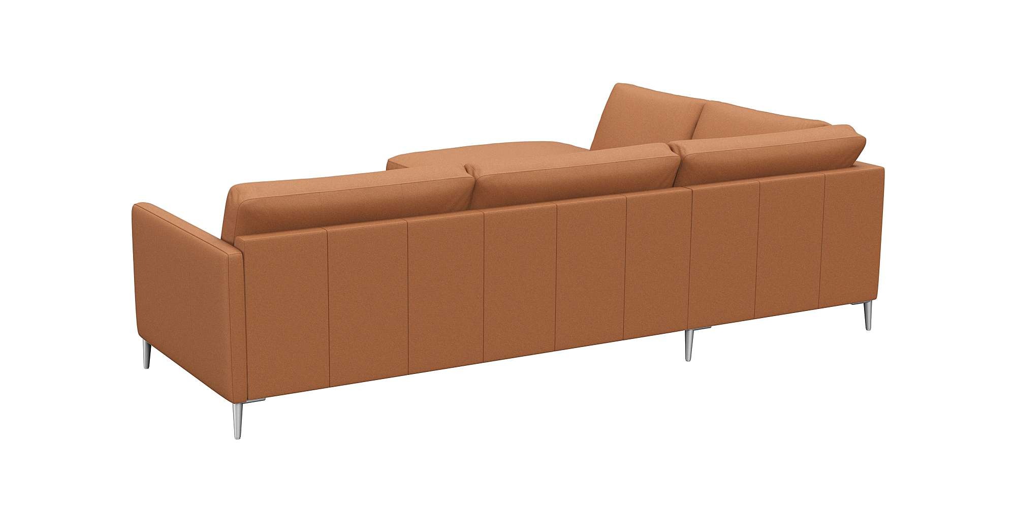 FLEXLUX Ecksofa »Fiore, L-Form«, schmale Armlehnen, Kaltschaum, Füße Alu