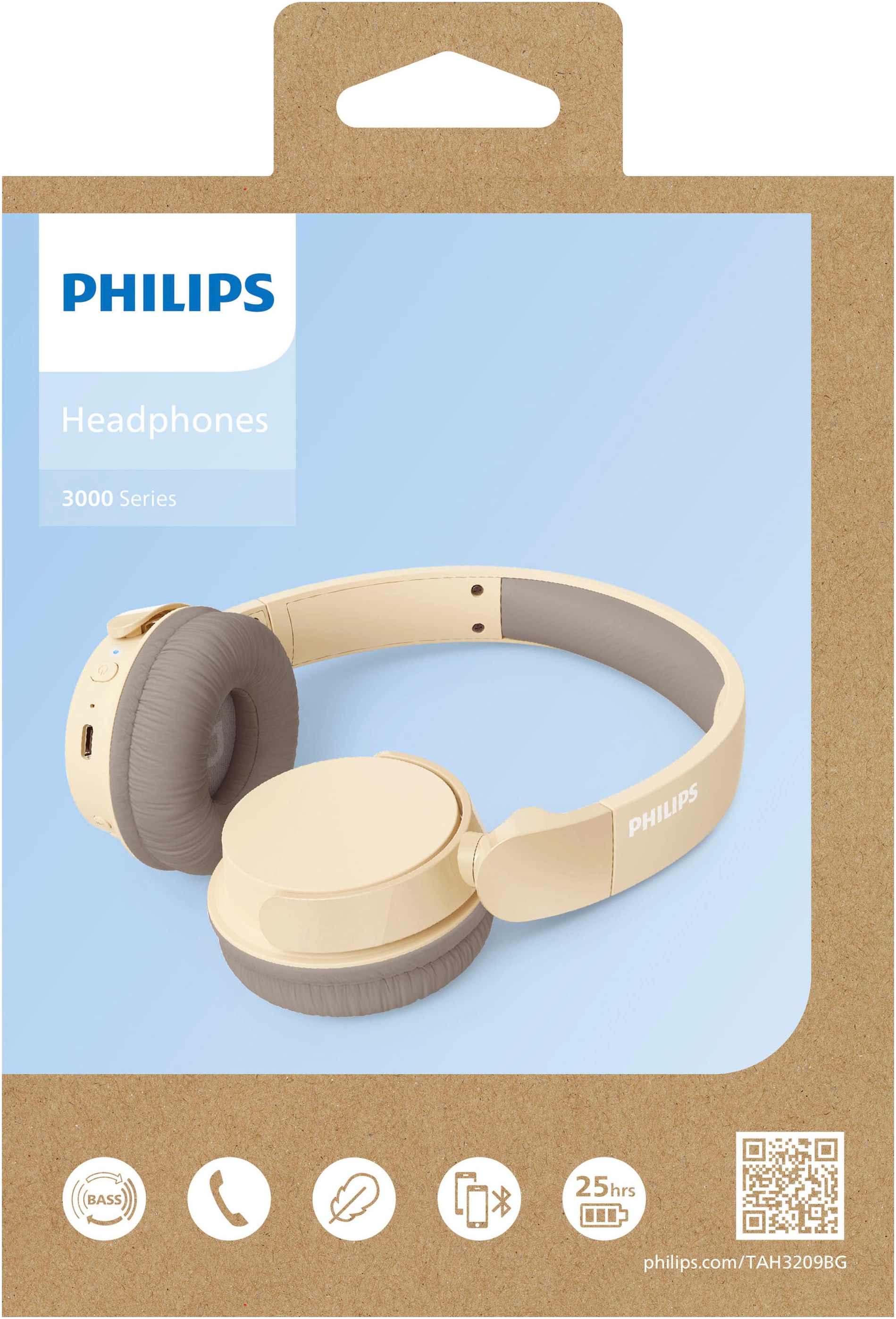 Philips wireless Kopfhörer »TAH3209«, A2DP Bluetooth-AVRCP Bluetooth-HFP-Bluetooth, Freisprechfunktion-Geräuschisolierung-Multi-Point-Verbindung-Sprachsteuerung-kompatibel mit Siri