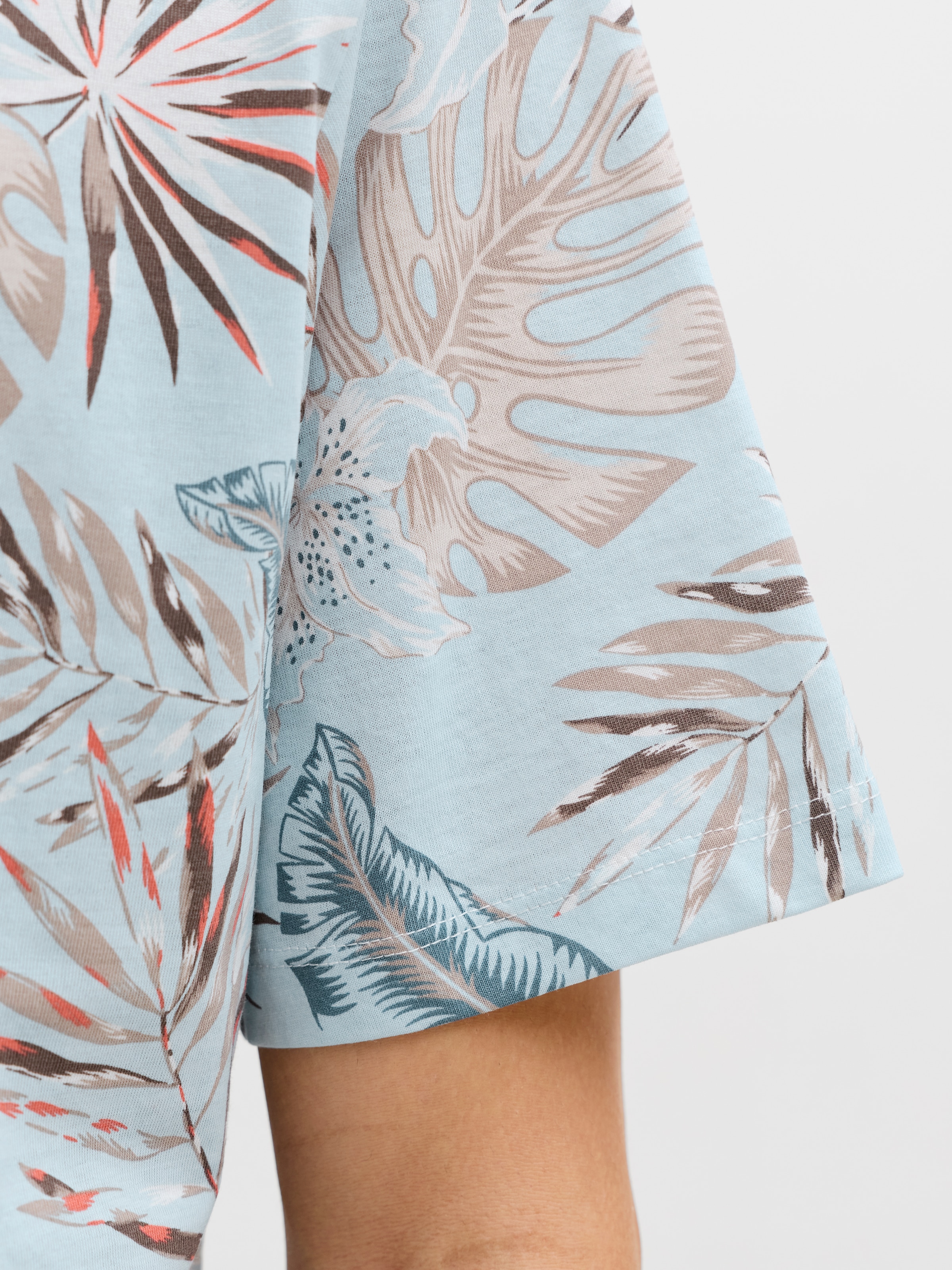 Jack & Jones Rundhalsshirt »JJHONOLULU AOP TEE SS CREW NECK« Baumwolle, regular fit