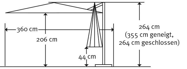 Schneider Schirme Ampelschirm »Rhodos Twist Woody«, mit Schutzhülle und Schirmständer, ohne Wegeplatten