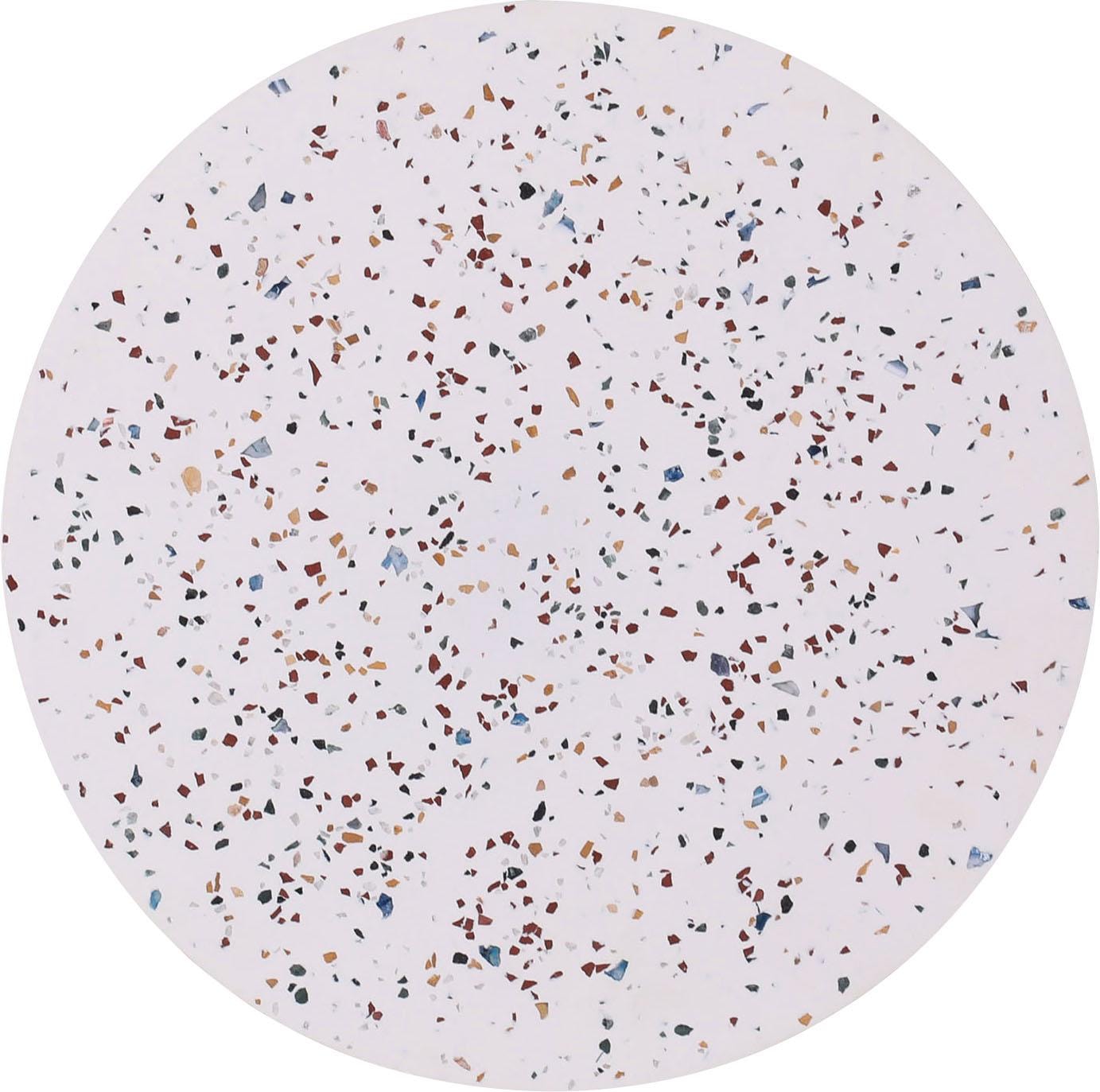 Leonique Beistelltisch »Menton«, mit goldfarbenem Gestell und Terazzo Platte, in elegantem Design