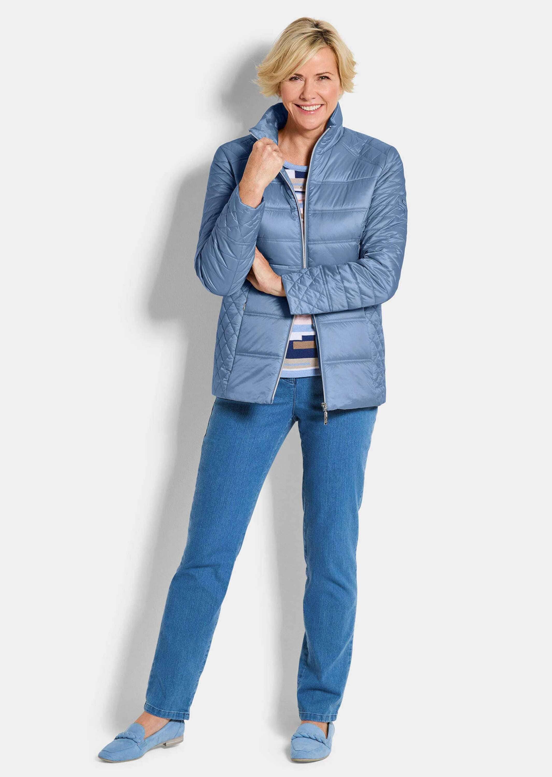 GOLDNER Steppjacke »Kurzgröße Übergangsjacke mit Muster-Mix« RV Taschen