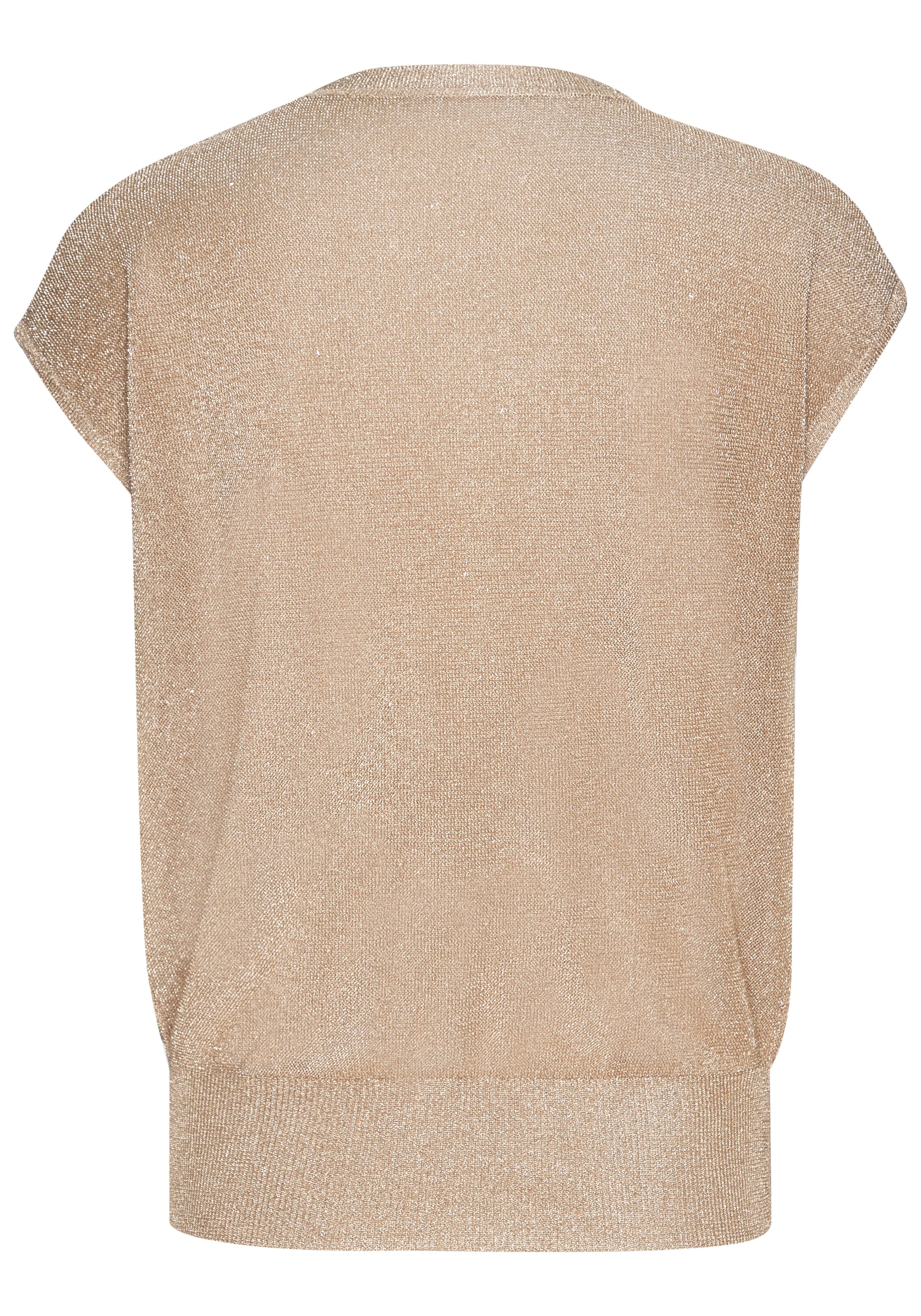 LASCANA Kurzarmpullover aus Glitzergarn mit Gliederketten-Detail