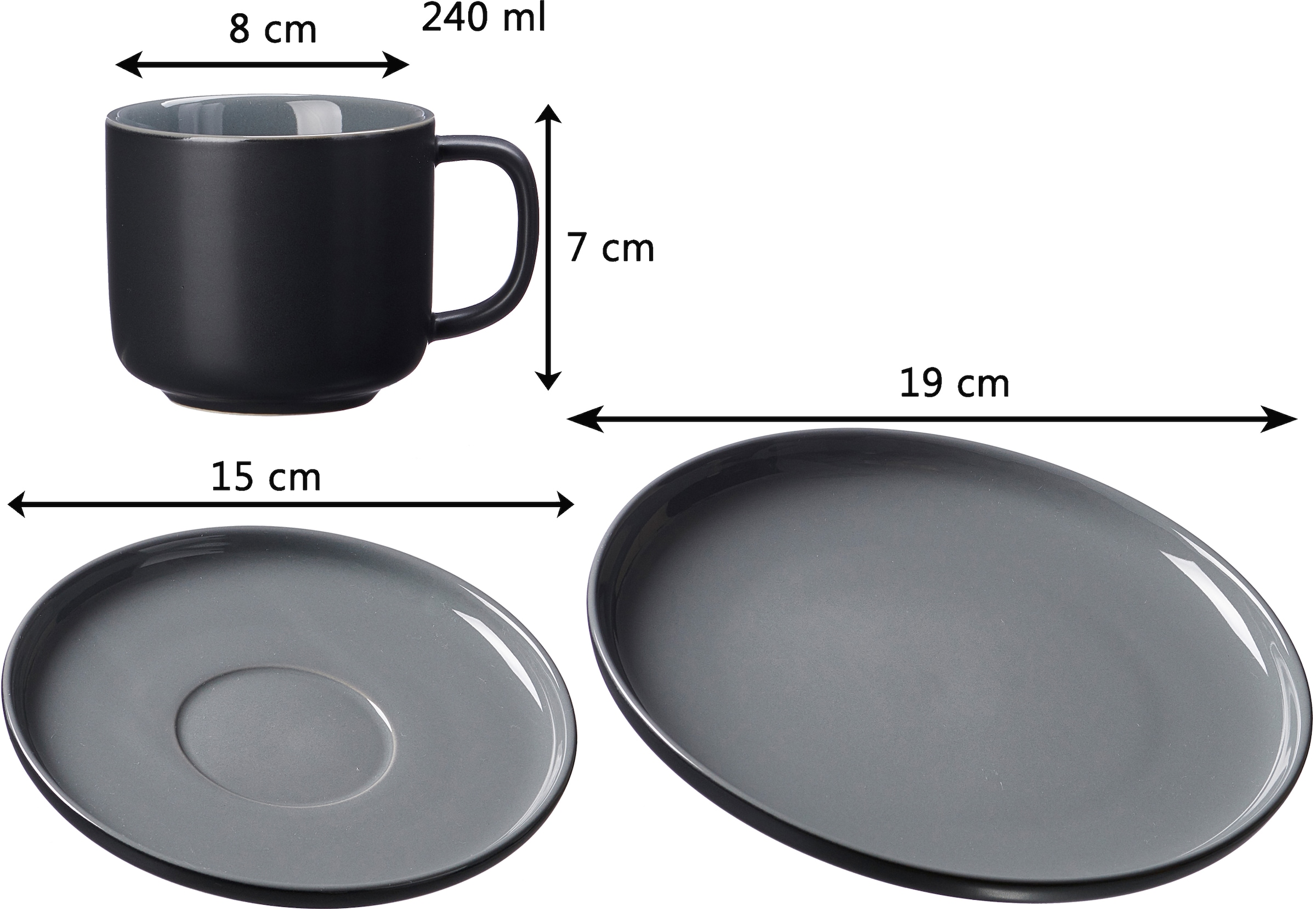 Ritzenhoff & Breker Kaffeeservice »Geschirr-Set, Service Jasper«, (Set, 12 tlg.), Scandic Style, 12 Teile, für 4 Personen