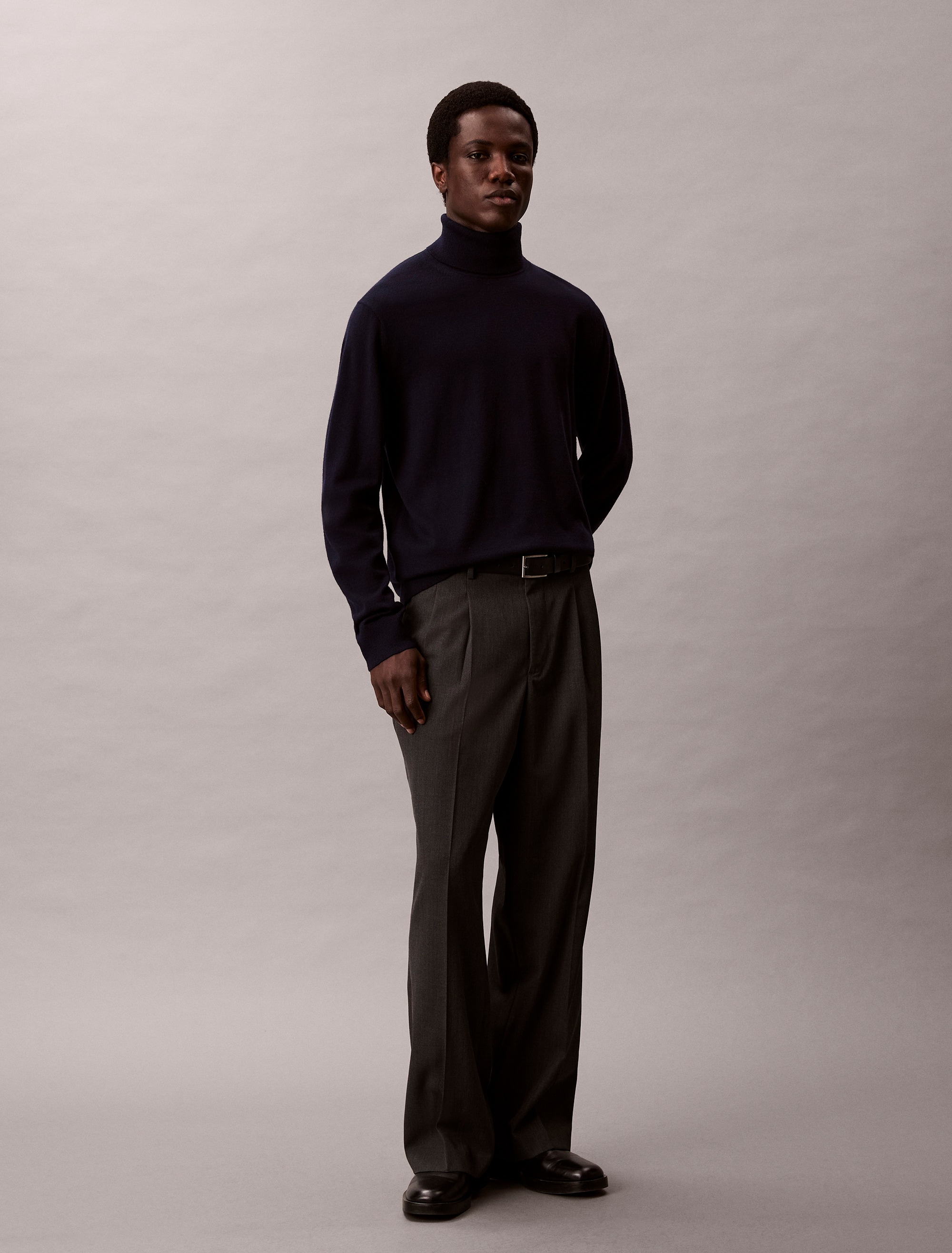 Calvin Klein Rollkragenpullover »LS 100% MERINO T-NECK 14GG«, Mit Rundhalsausschnitt, regular fit