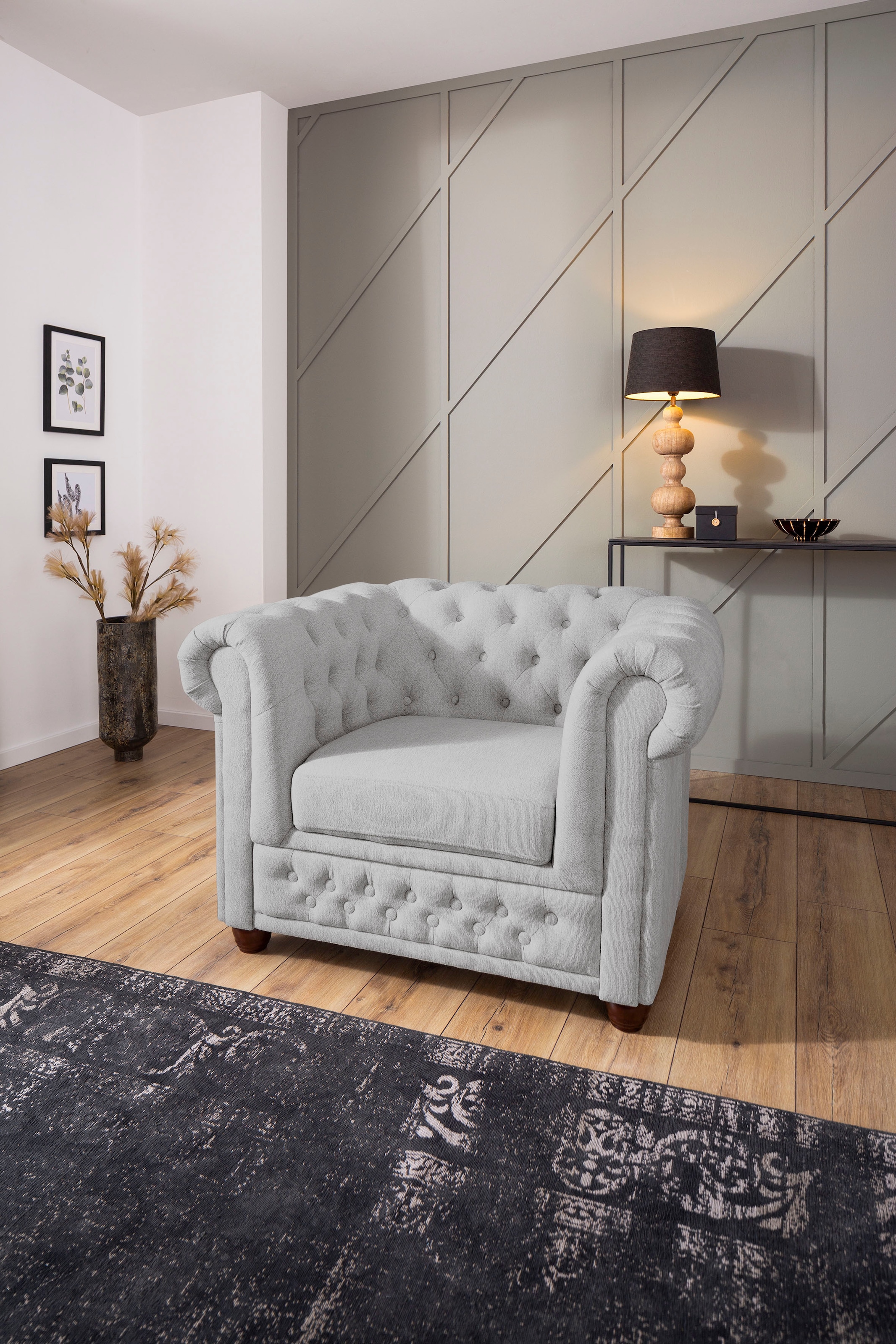 Home affaire Chesterfield-Sessel »New Castle Sessel«, hochwertige Knopfheftung, B/T/H: 104/86/72 cm