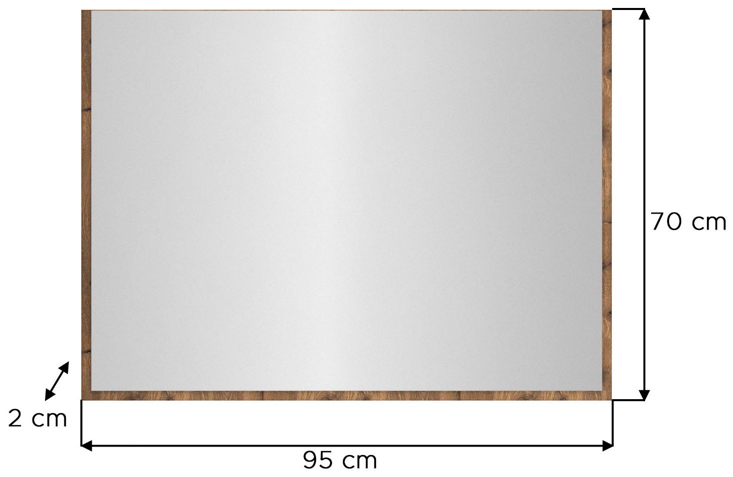 INOSIGN Garderobenspiegel »MUSTA, 95x70x2 cm mit farblich abgesetzer Rahmenoptik« Spiegel, Wandspiegel, Spiegelpaneel, Flurspiegel, Dielenspiegel