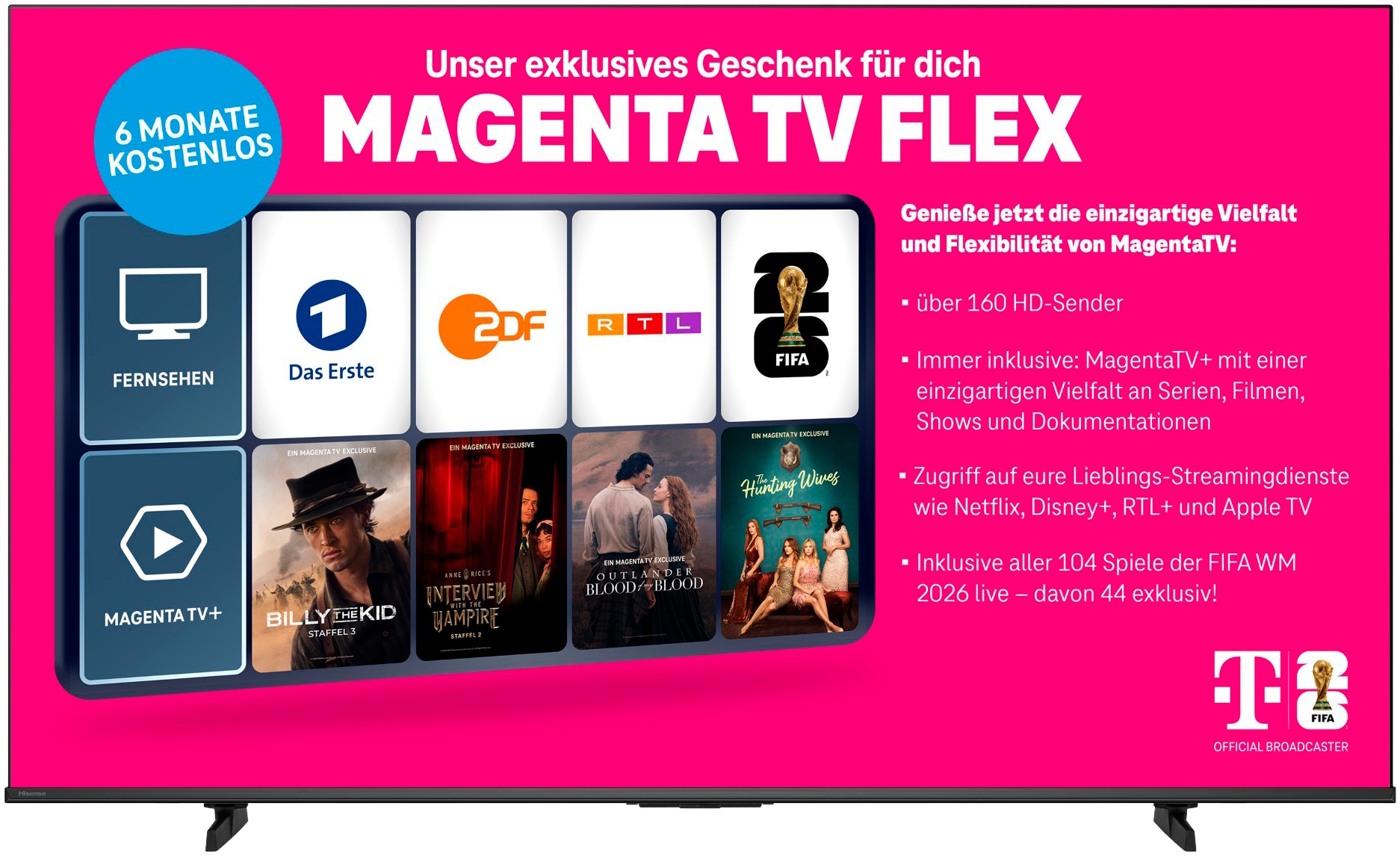 Hisense QLED-Fernseher »100E7DS PRO« 253 cm/100 ″ Smart-TV