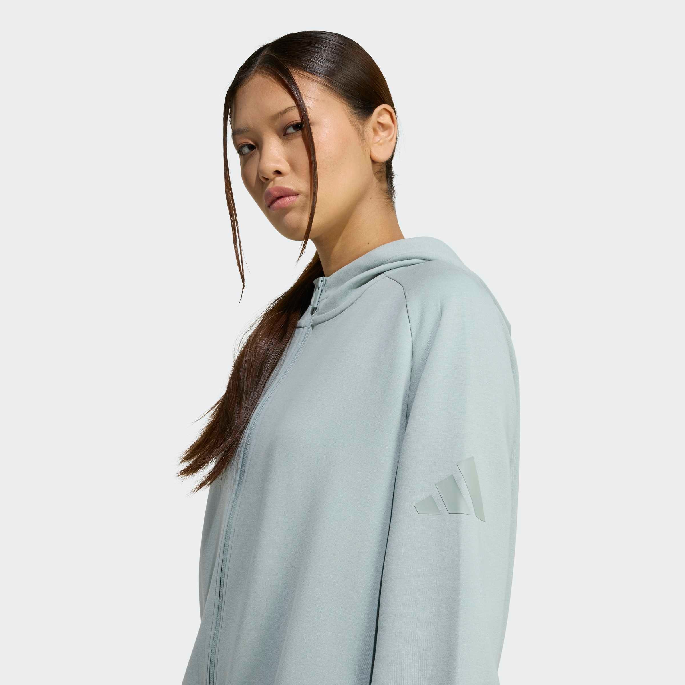 adidas Sportswear Kapuzensweatshirt »WEICHER LUX HOODIE MIT DURCHGEHENDER REISSVERSCHLUSS«
