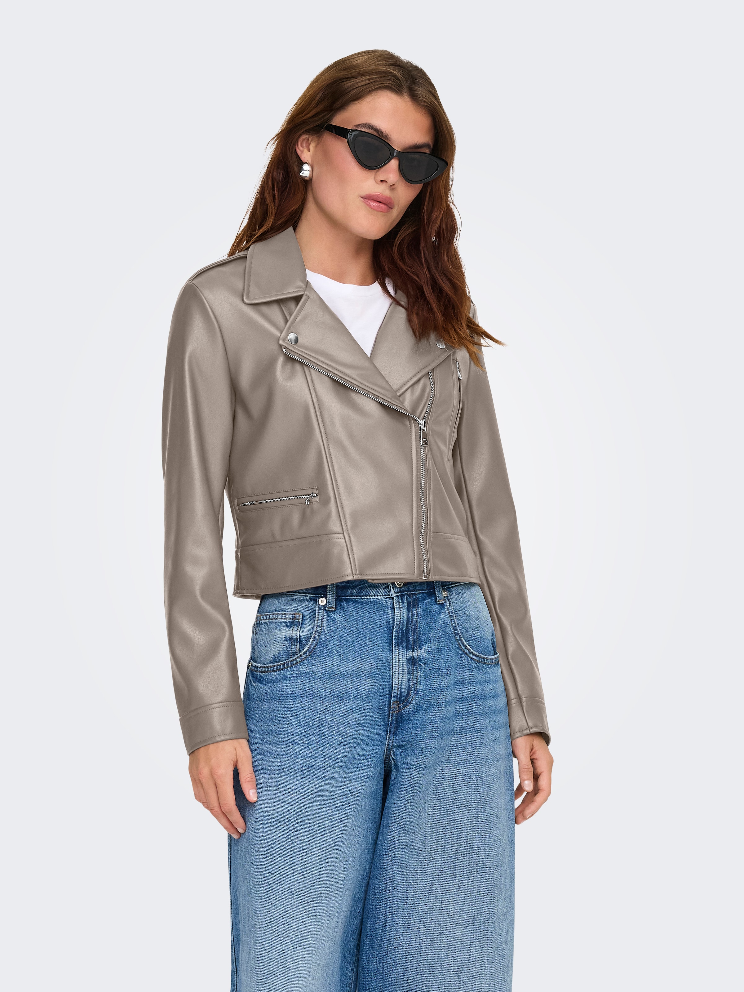 ONLY Lederimitatjacke »ONLCARMEN FAUX LEATHER BIKER CC OTW« mit asymmetrischem Reißverschluss