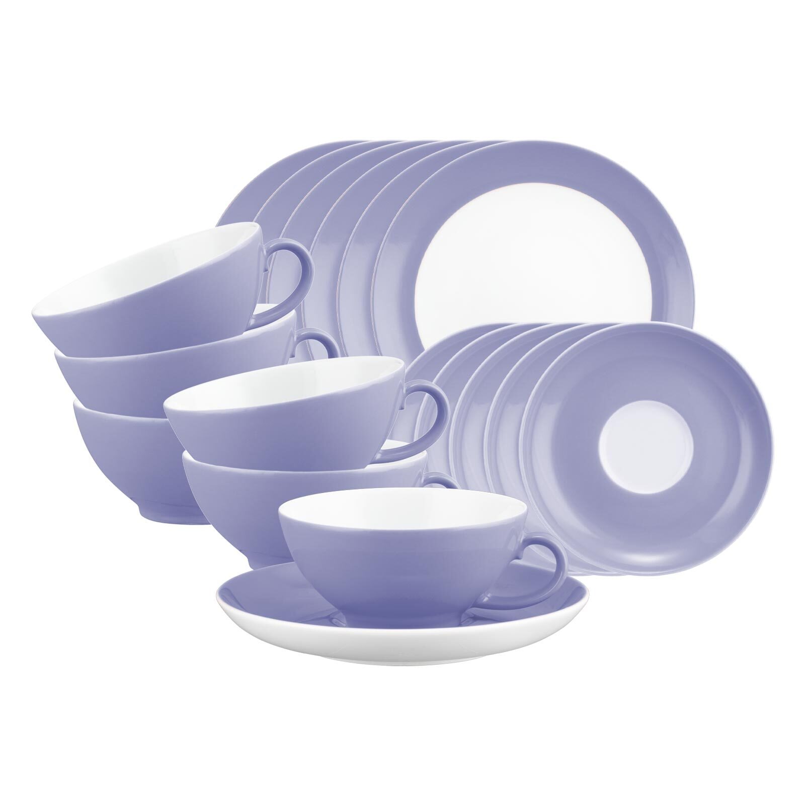 Seltmann Weiden Geschirr-Set »Teeservice Liberty Pure Colors 18er Set« Spülmaschinenfest, Mikrowellensicher, Ofenfest