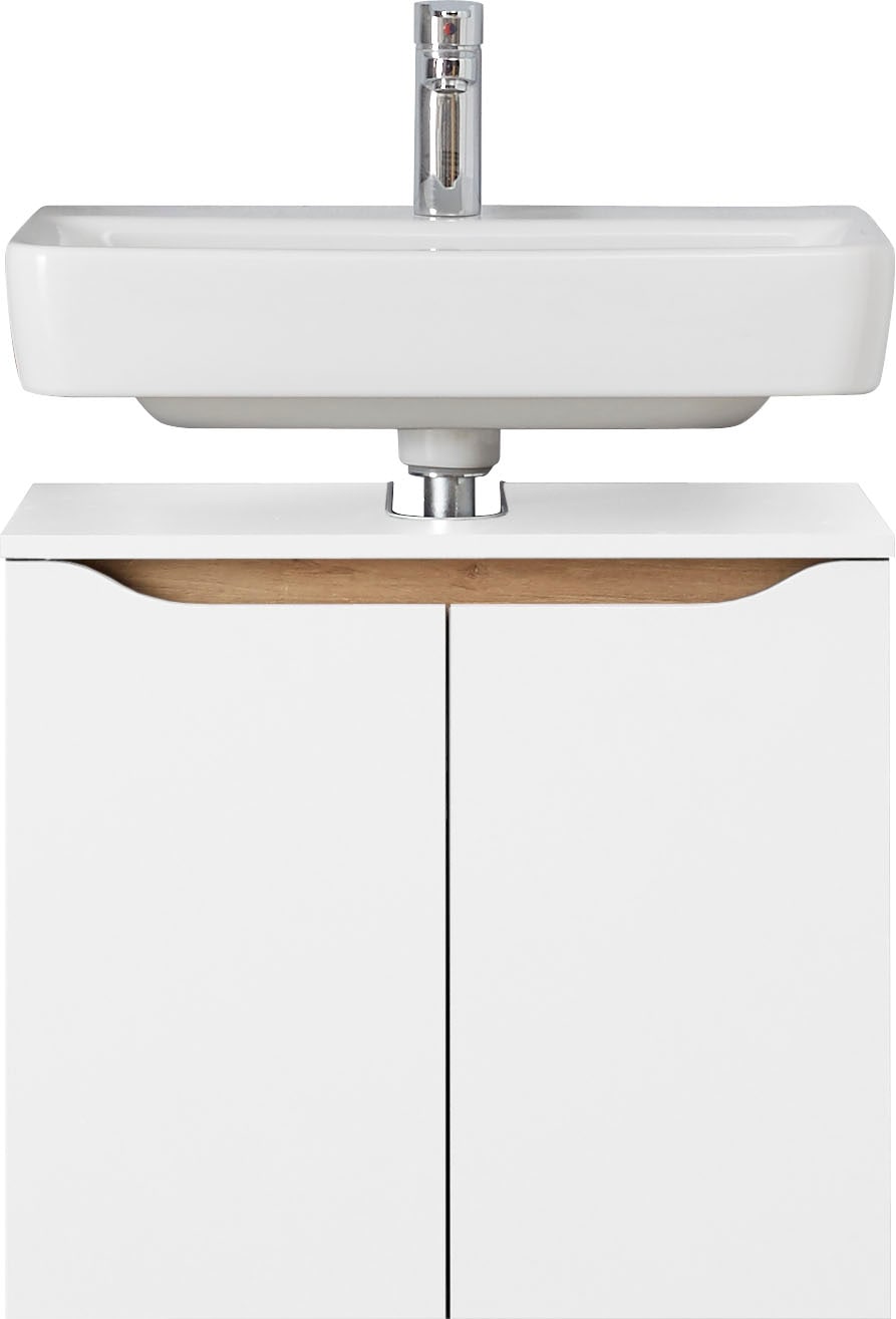 Saphir Badmöbel-Set »Quickset 2-teilig, Waschbeckenunterschrank mit LED-Spiegelschrank«, (4 St.), Waschplatz 65 cm breit, inkl. Türdämpfer, 5 Türen, ohne Waschbecken