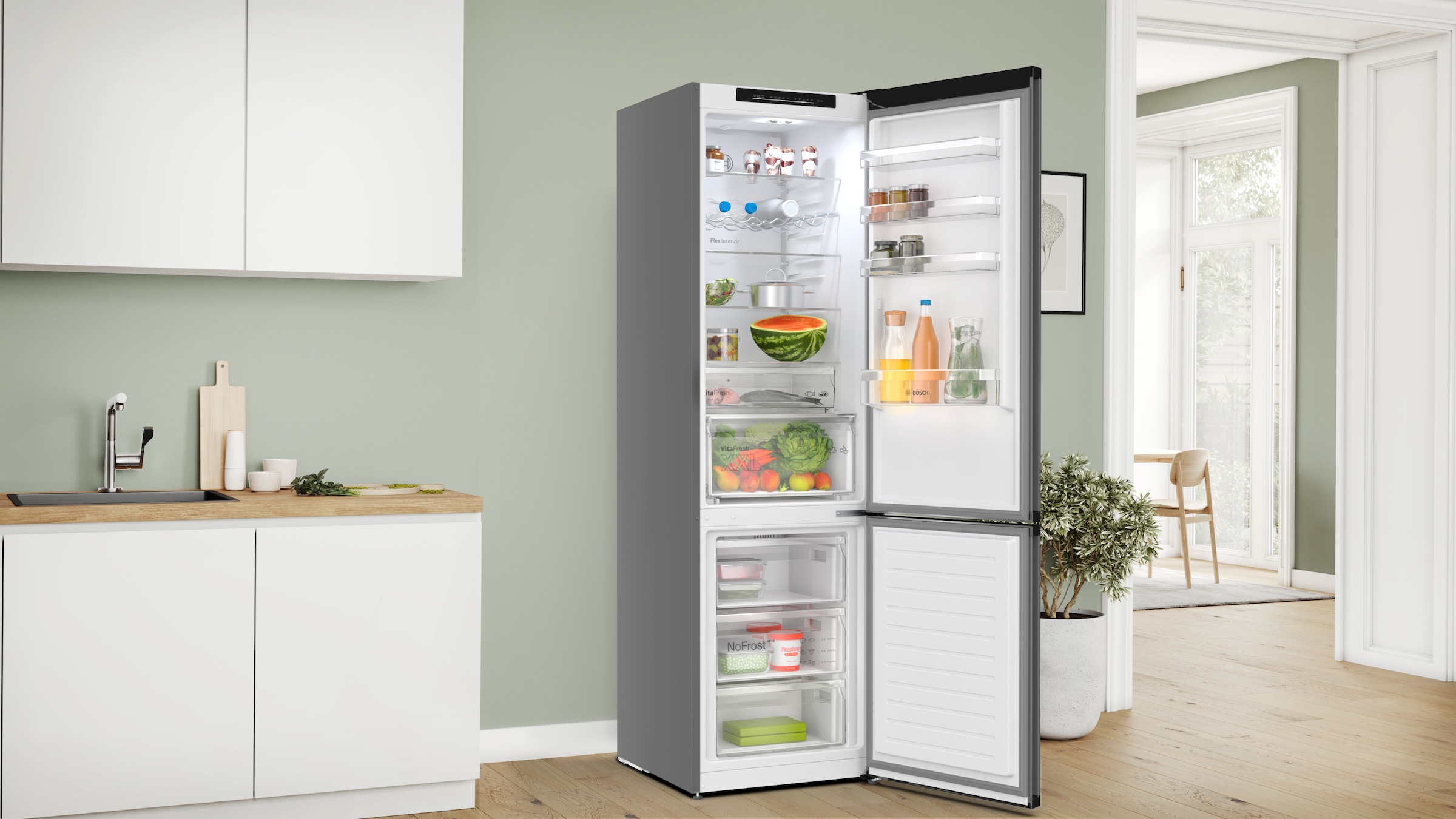 BOSCH Kühl-/Gefrierkombination Serie 4 »KGN39OCAF«, Green Collection: produziert mit CO₂ reduzierten Materialien