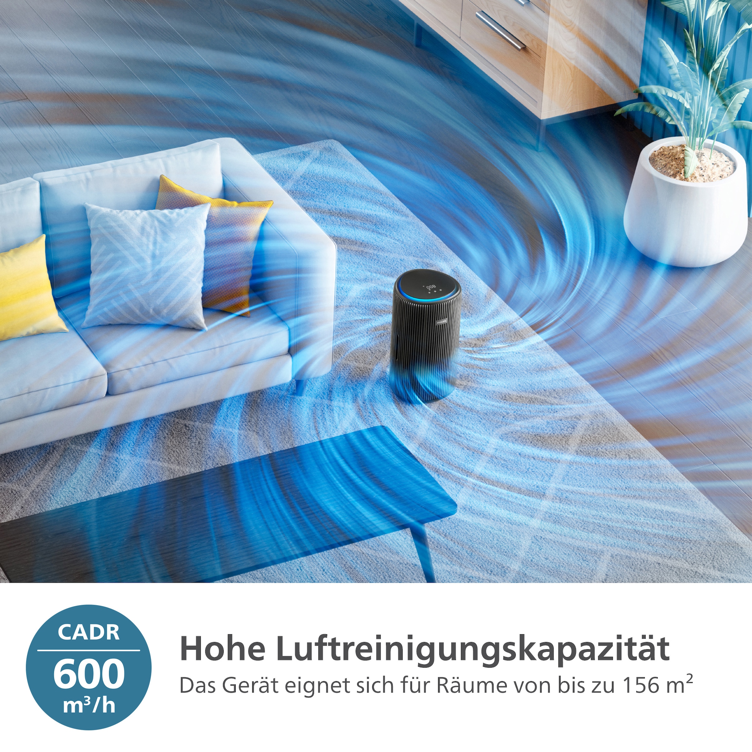 Philips Luftreiniger »AC4221/11 PureProtect Pro 4200 Series, Luftreinigungsrate 600 m³/h«, für 156 m² Räume, 4-Schichten-HEPA-Filtersystem, leise