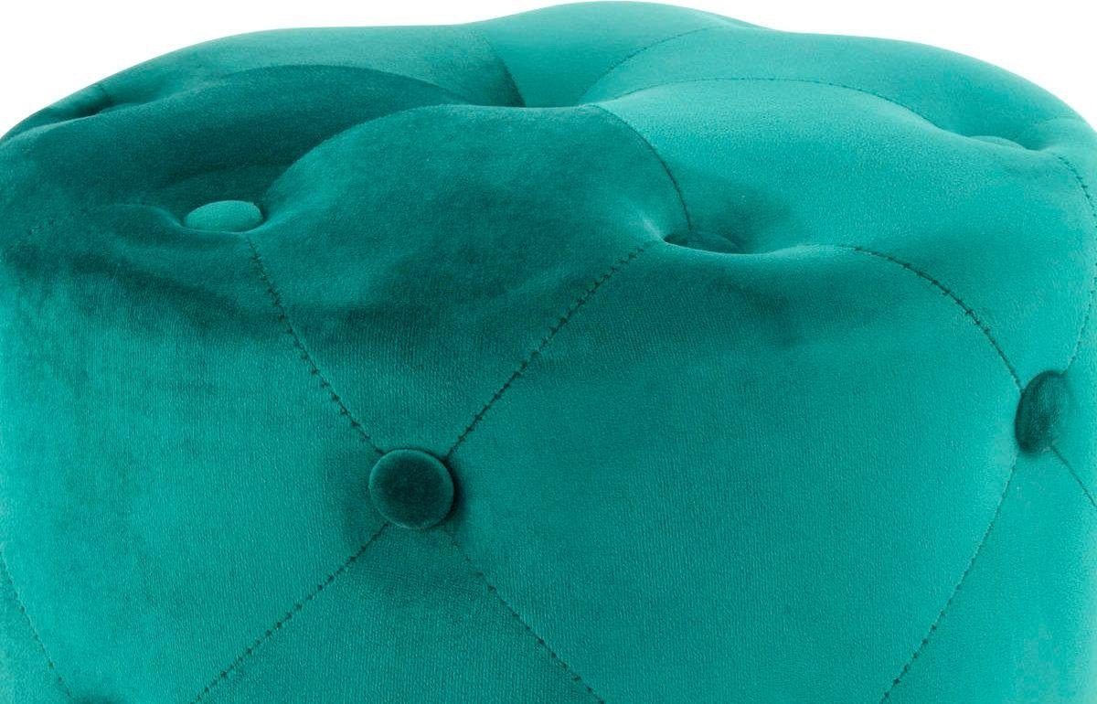 Kayoom Hocker »Piano 225,Sitzhocker mit weichem Velvet-Bezug, edles Ambient«, (1 St.), rund, glamourös, hochwertig, gesteppt, mit eingelassenen Dekoknöpfen