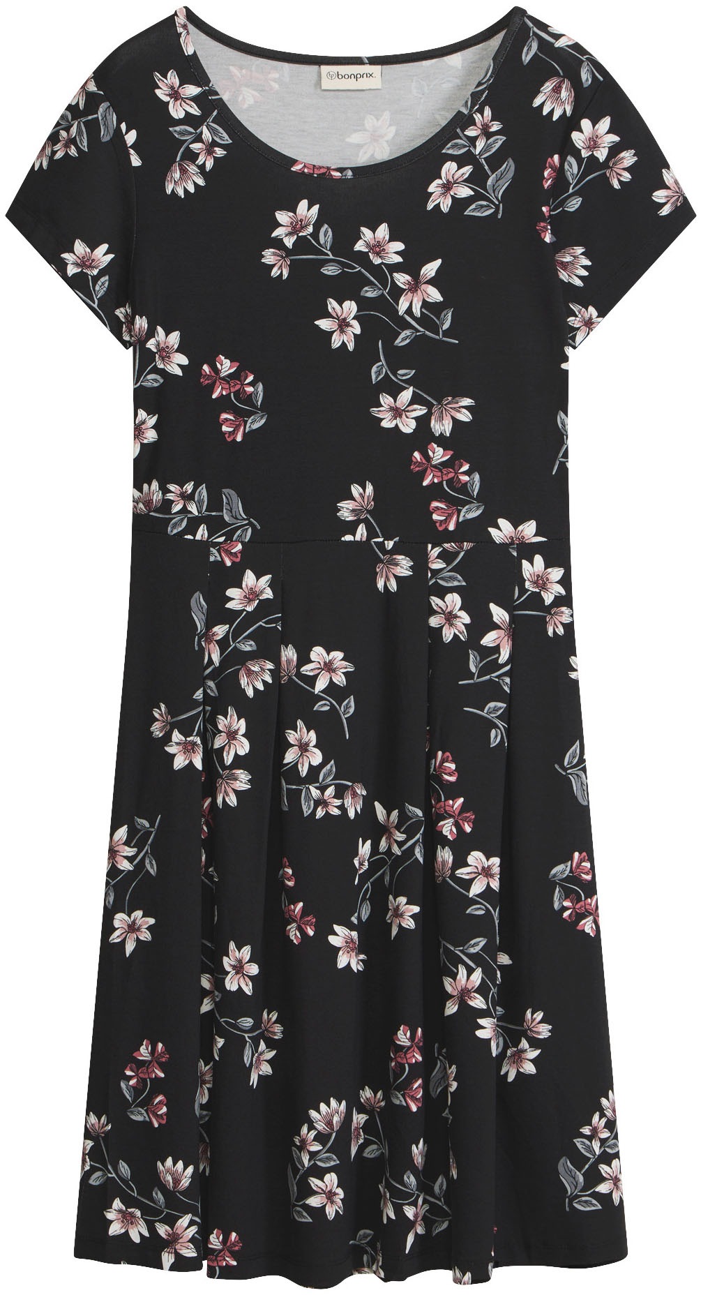 bonprix Jerseykleid »Jerseykleid aus Viskose-Mix« 1 tlg. für sommerliche Tage, aus Viskose-Mix, ausgestellte Passform