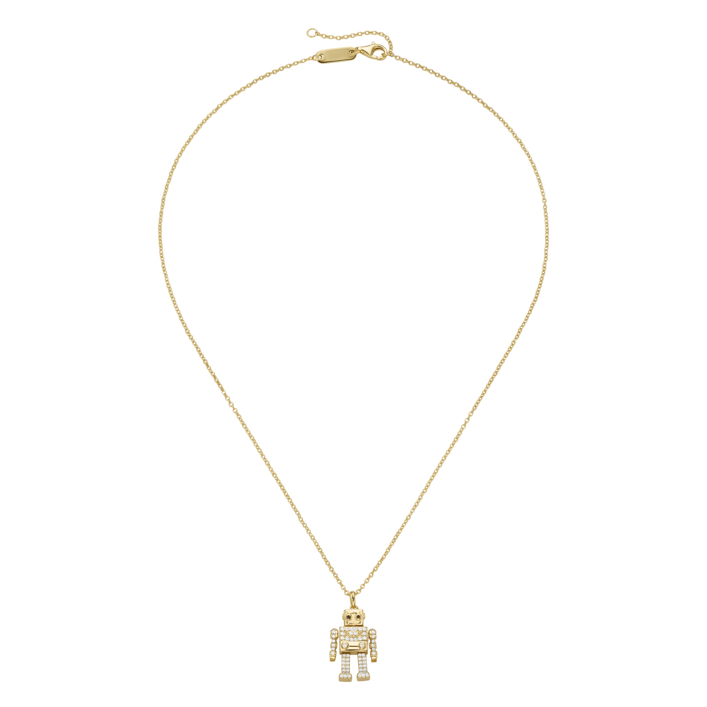 GIORGIO MARTELLO MILANO Kette mit Anhänger »Kette Anhänger Roboter mit Zirkonia, Silber 925«