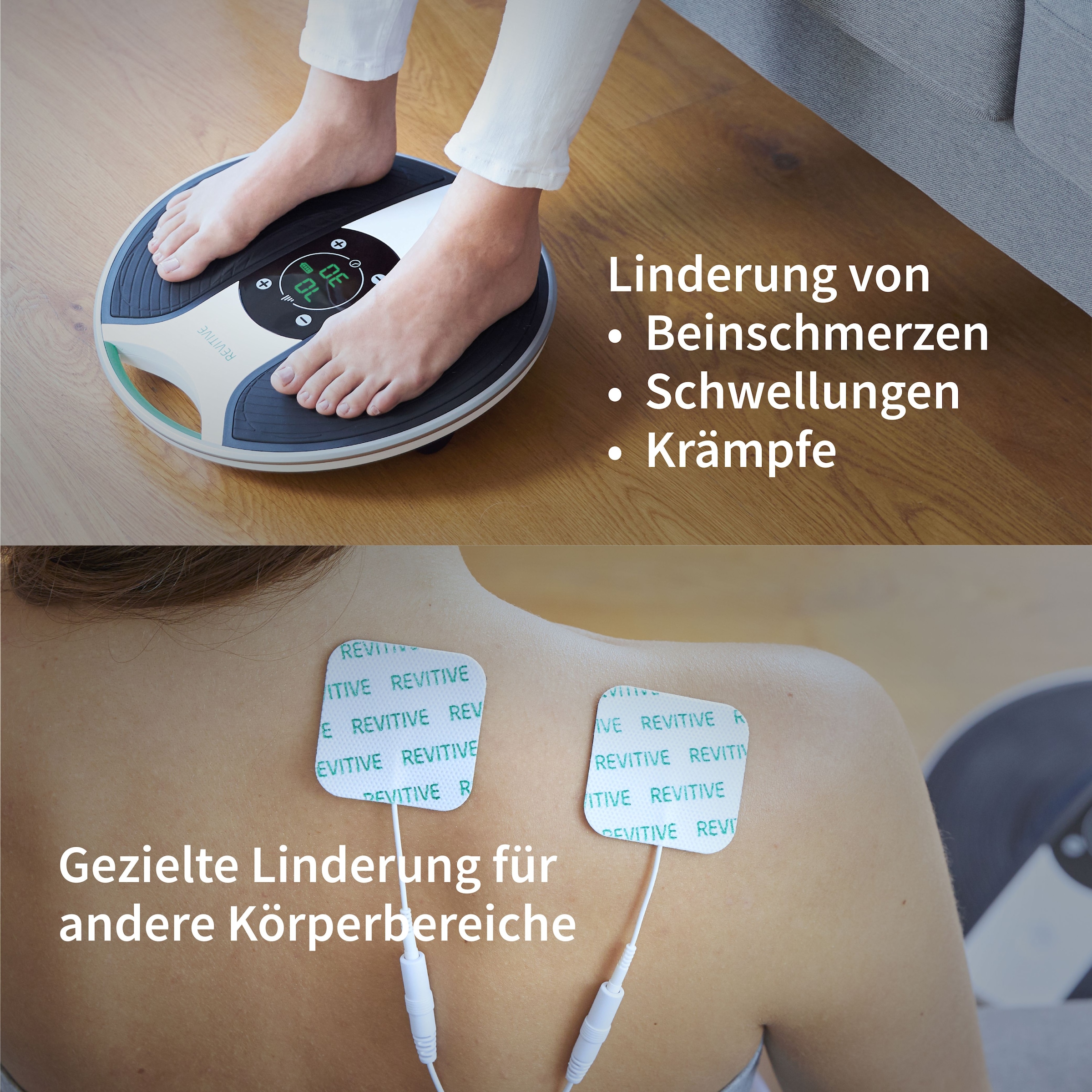 REVITIVE EMS-Fußmassage-Gerät »Medic Plus Knie Durchblutungs-Stimulator« Lindert Beschwerden, schlechte Durchblutung, Schwellungen, Krämpfe