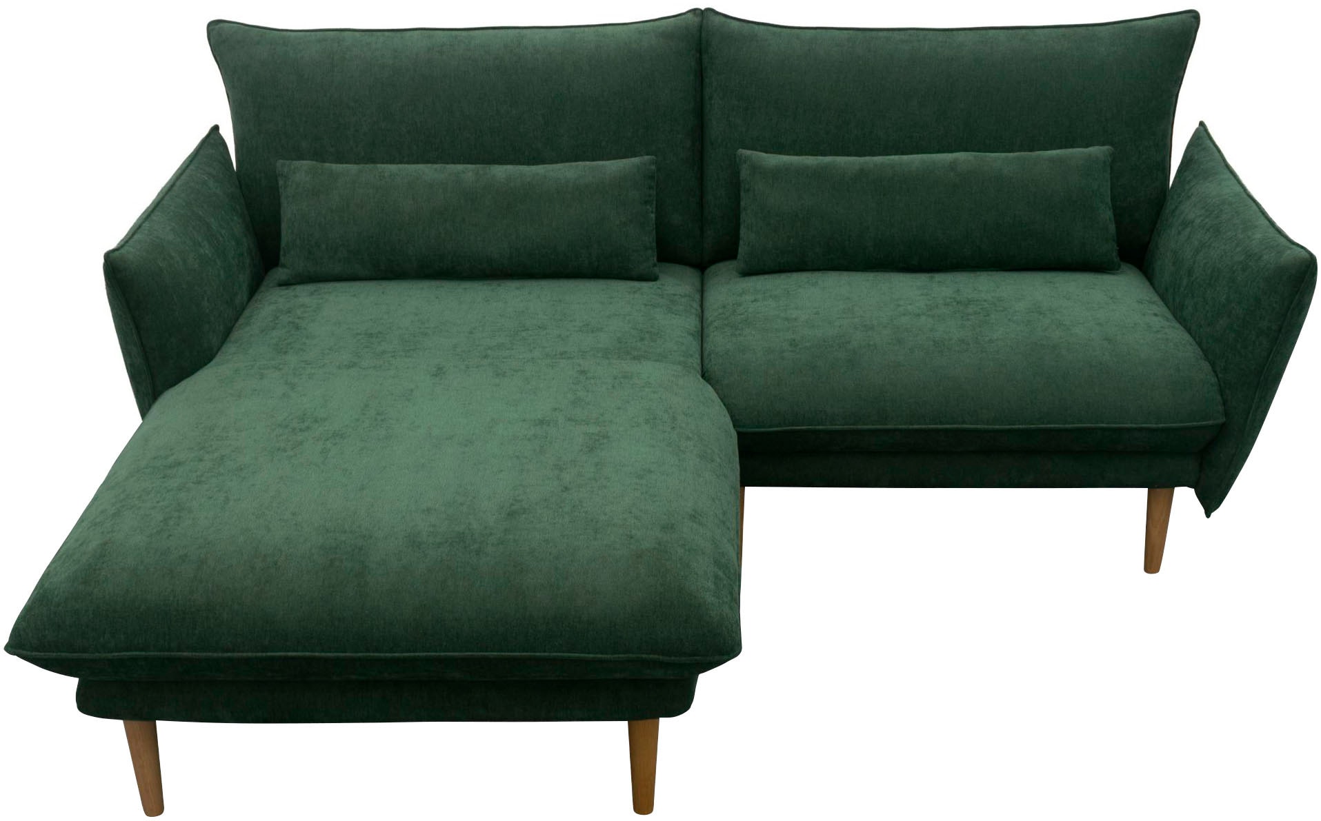 DOMO collection Ecksofa »100 032 kompakte Stellmaße, Breite 200cm, schmale Armlehnen, L-Form«, bodenfrei, 19cm hohe Holzfüße
