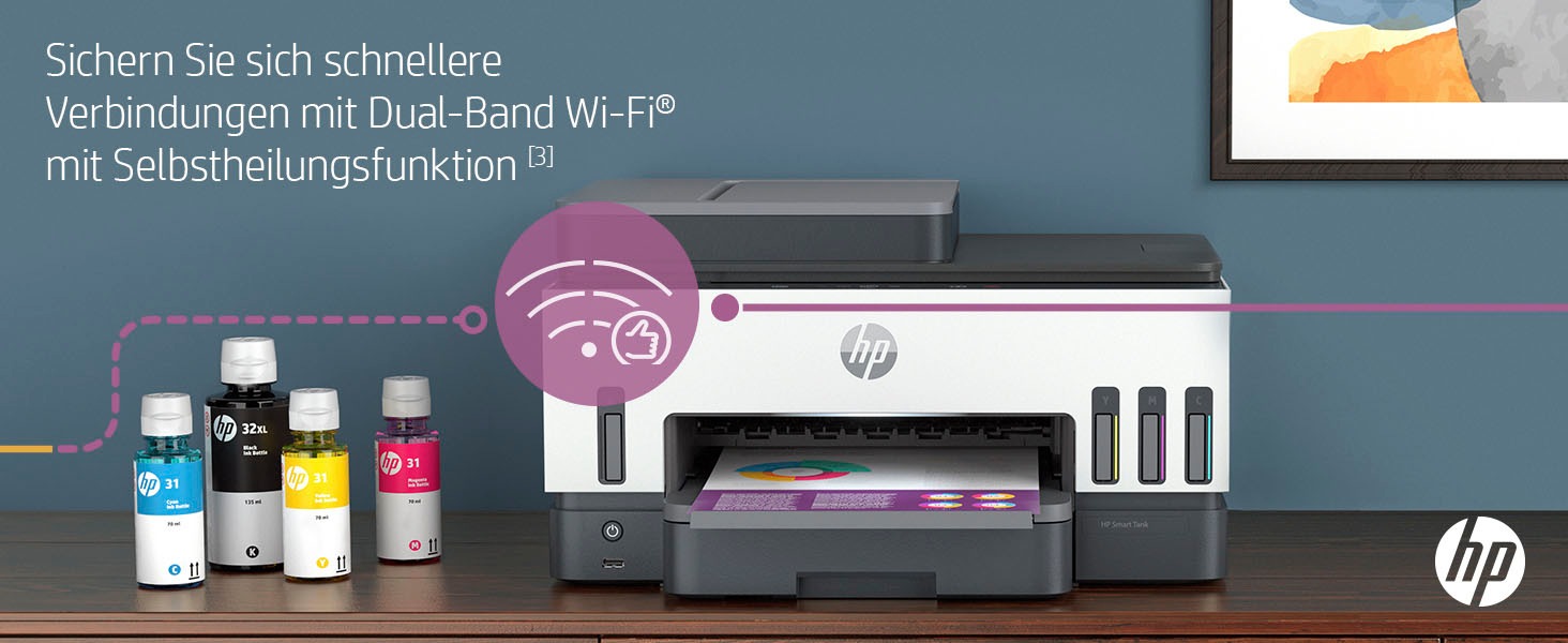 HP Multifunktionsdrucker »Smart Tank 7605«, Ohne Patronen, kompromisslos und bis 3 Jahre Tinte im Lieferumfang.