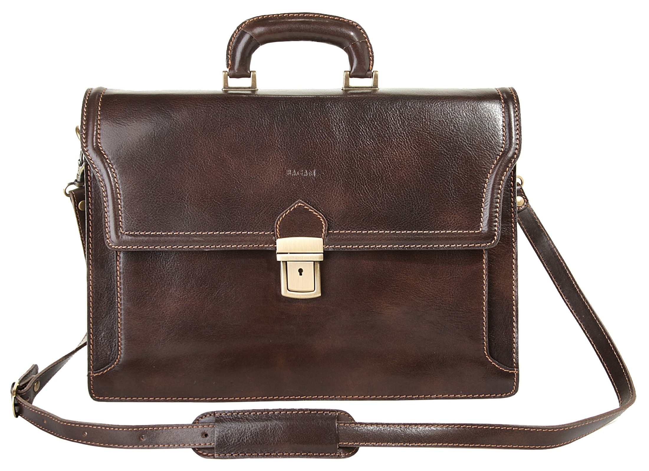 Bagan Aktentasche, echt Leder, Made in Italy