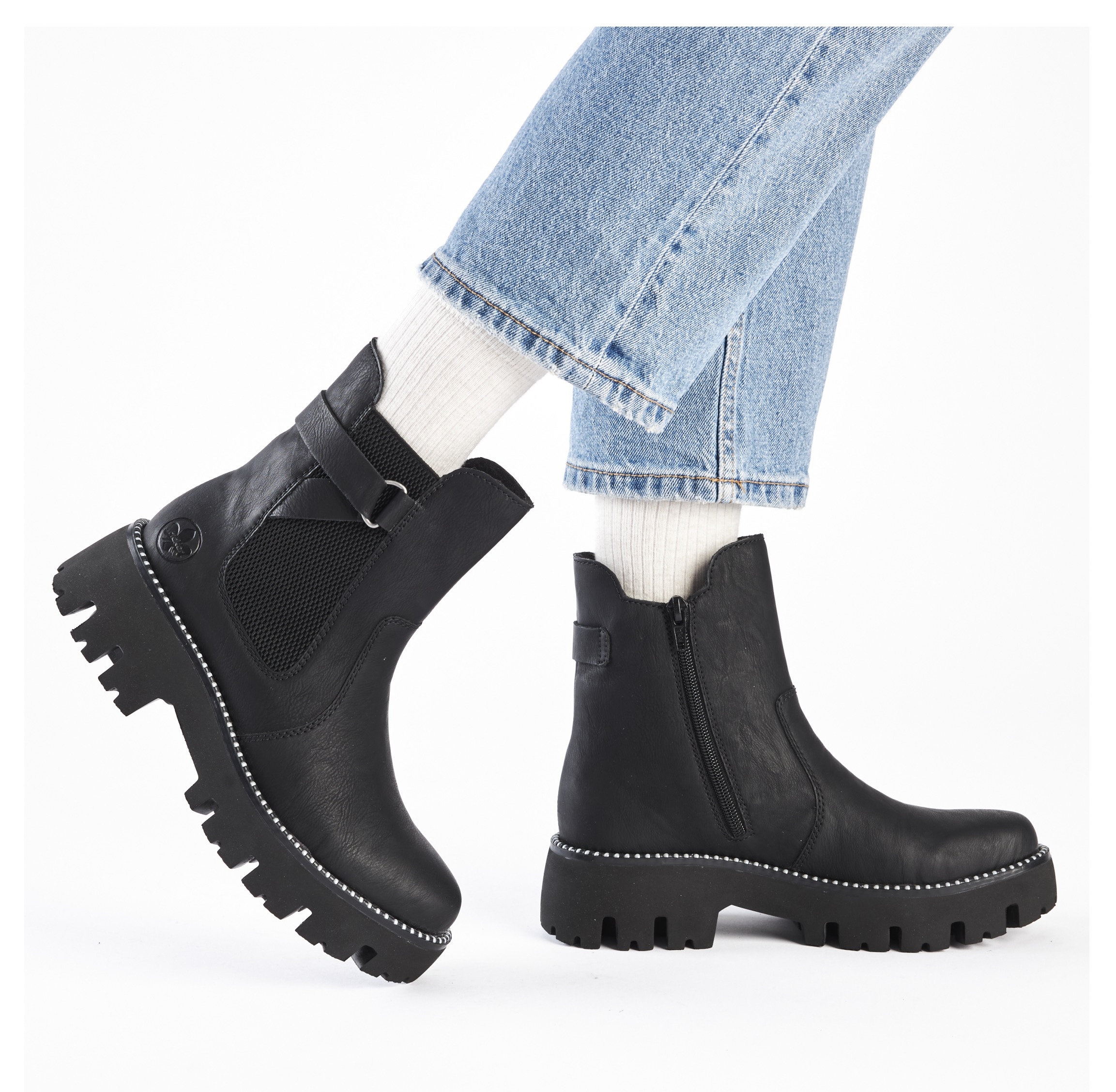 Rieker Chelseaboots, Schlupfboots, Stiefelette, Plateau, mit Innenreißverschluss