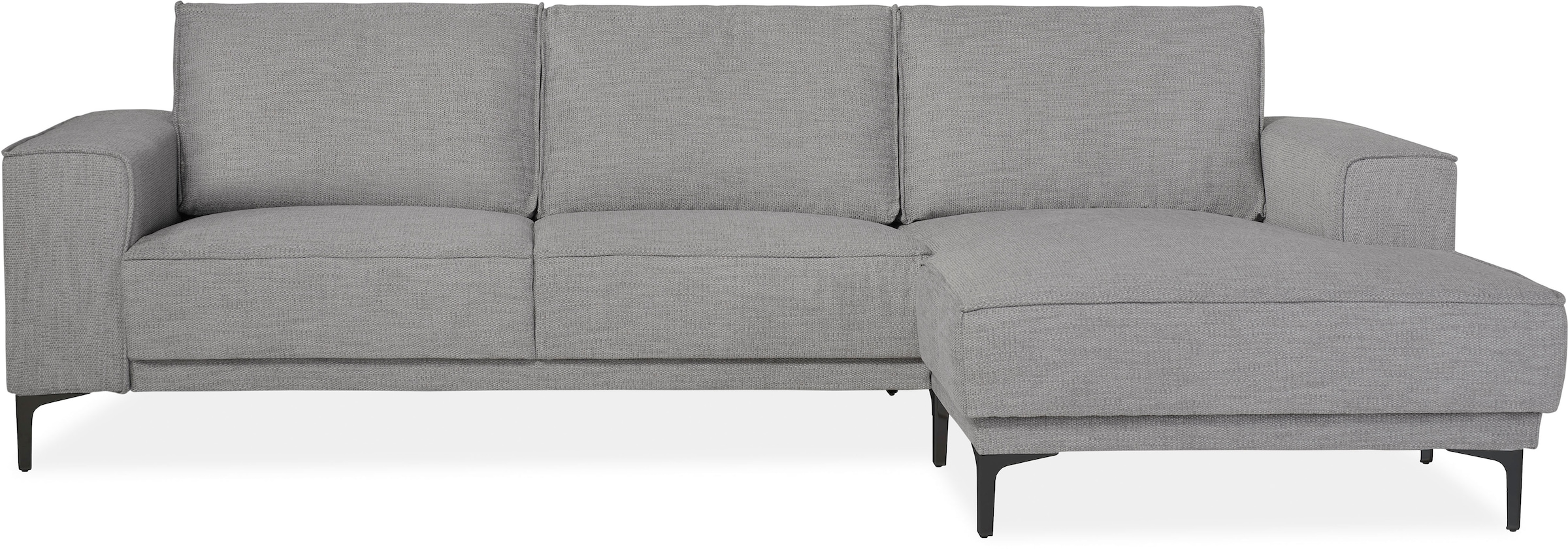 Places of Style Ecksofa »Polsterecke Oland, Struktur, Flachgewebe, Luxus-Microfaser, Boucle«, L-Form, 280 cm, Wellenunterfederung, Skandi-Design, Metallfüße