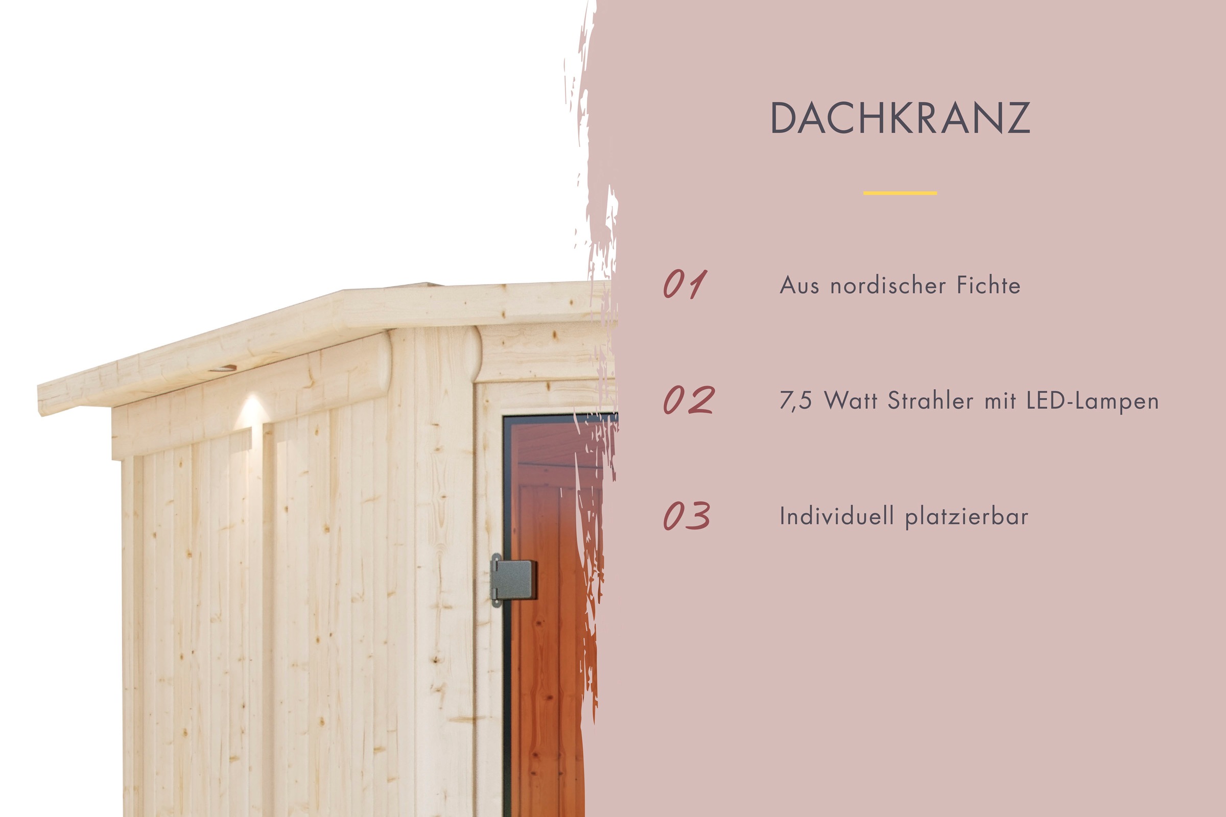 Karibu Sauna »Mia (Fronteinstieg)« inklusive Ofenschutzgitter und Tür