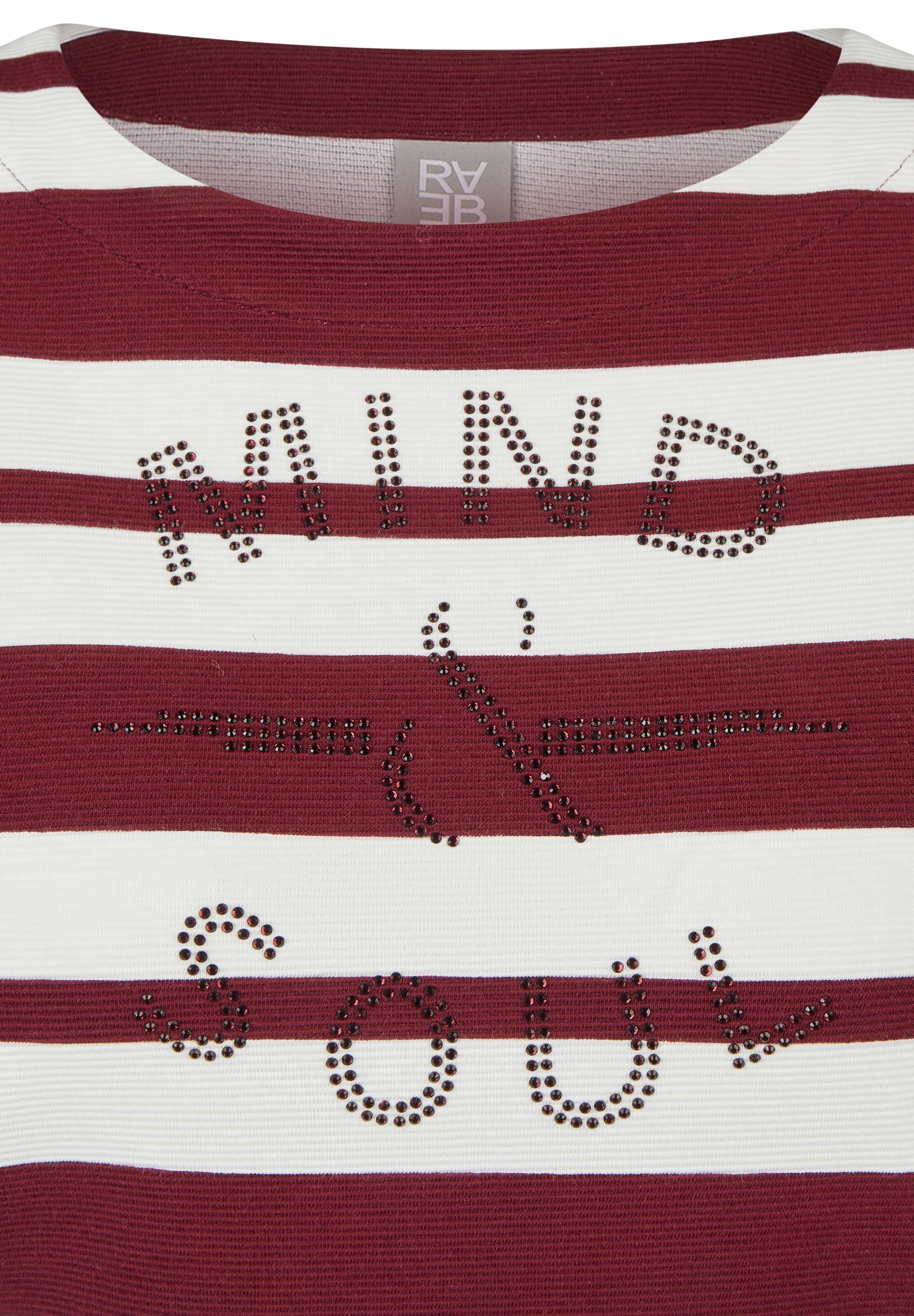 Rabe 3/4-Arm-Shirt im Streifen-Design und mit Glitzersteinen