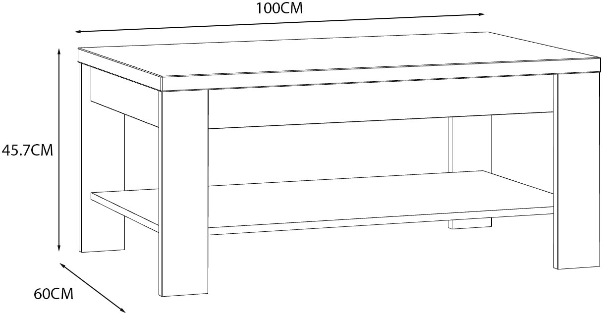 FORTE Couchtisch »Bohol« B/H/T 100/45,7/60 cm zweifarbiges Dekor
