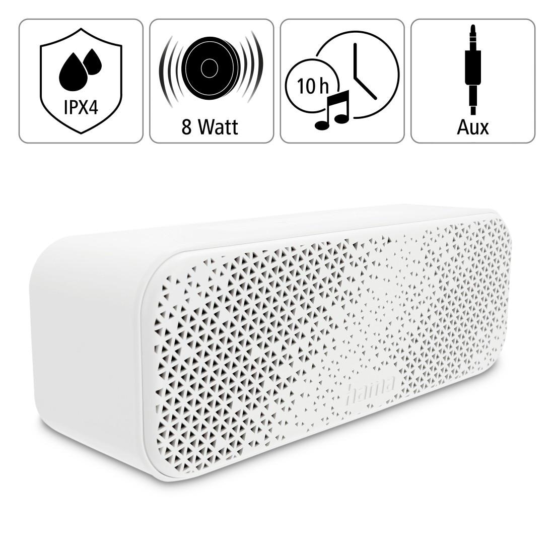 W, Online spritzwassergeschützt Bluetooth Shop mit Outdoor-Musikbox jetzt Box, »Tragbare OTTO Bluetooth-Lautsprecher 8 IPX4«, Hama Karabiner im