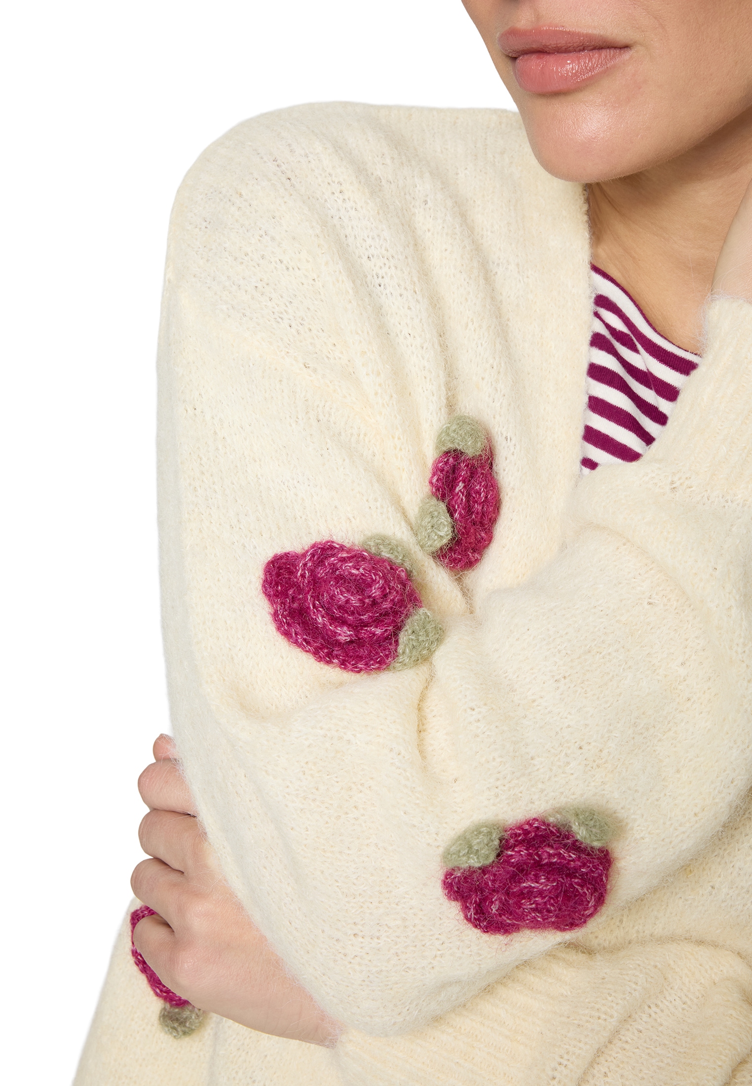 Zero Strickjacke »Strickjacke mit bunten 3D Blumen«