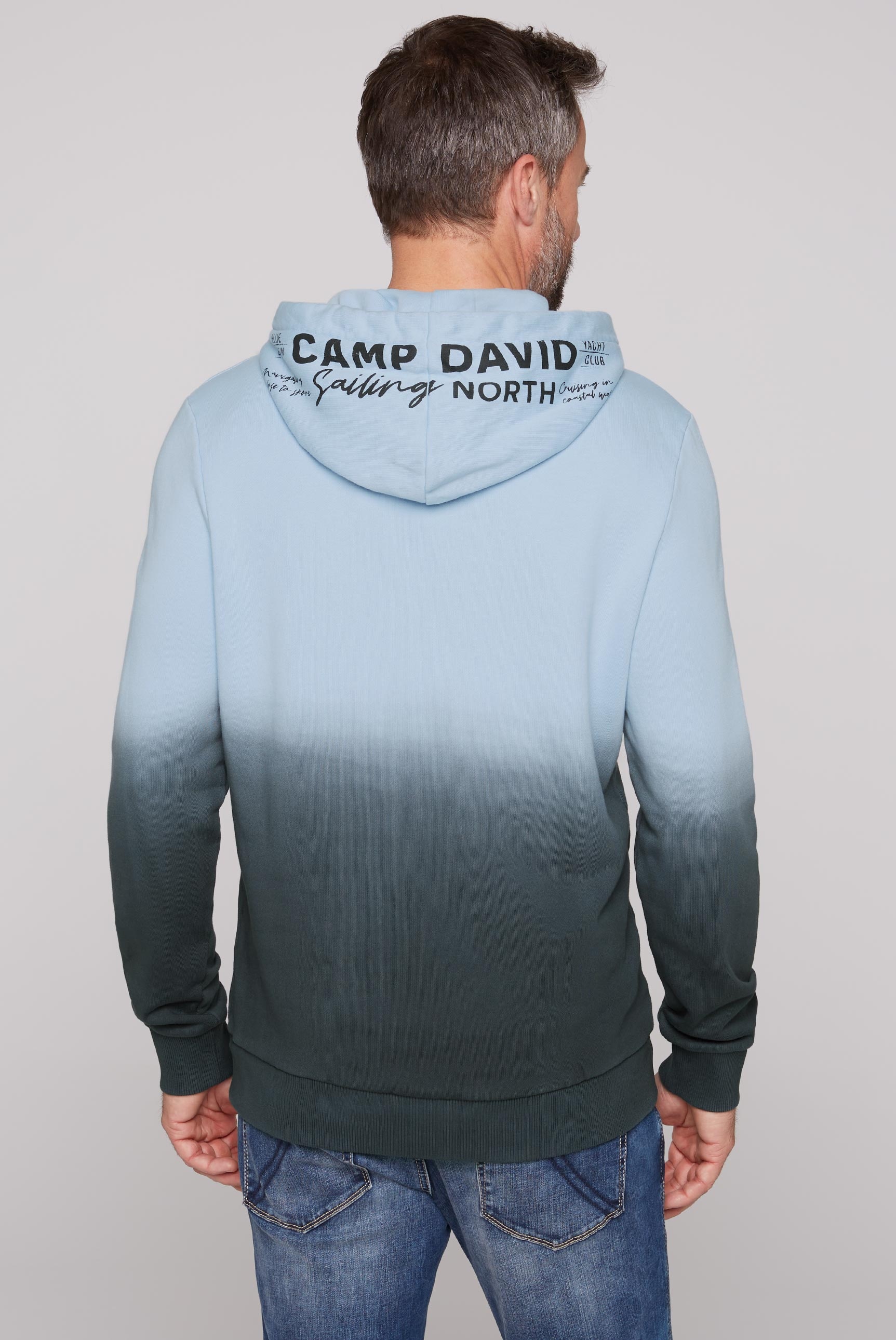 CAMP DAVID Kapuzensweatshirt, mit Logo-Prints und Farbverlauf