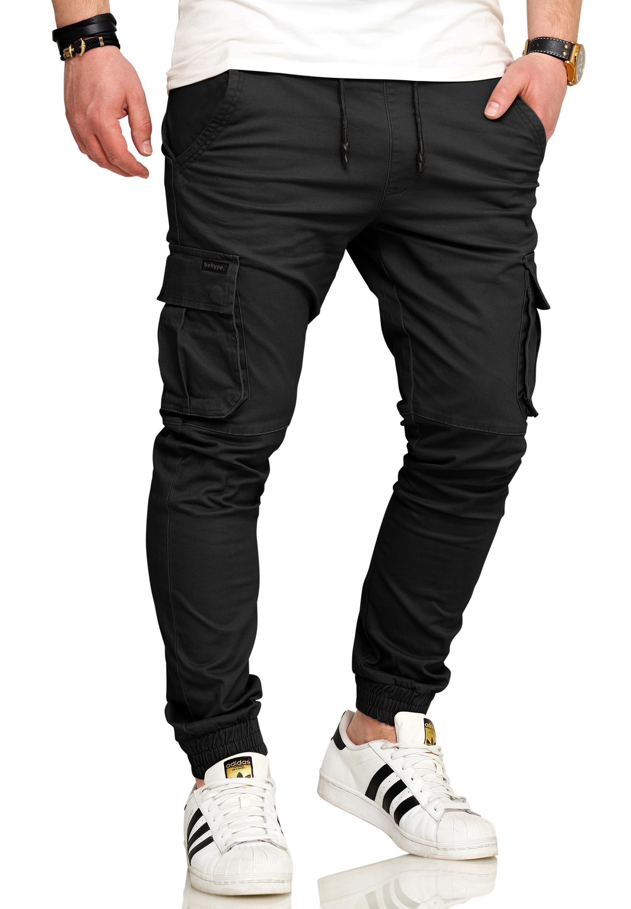 SOULSTAR Cargohose »Freizeithose Jogger-Hose mit elastischem Bund Stoffhose für Herren«  Herren Chino Jogger Jeans Hose Stoffhose Freizeithose